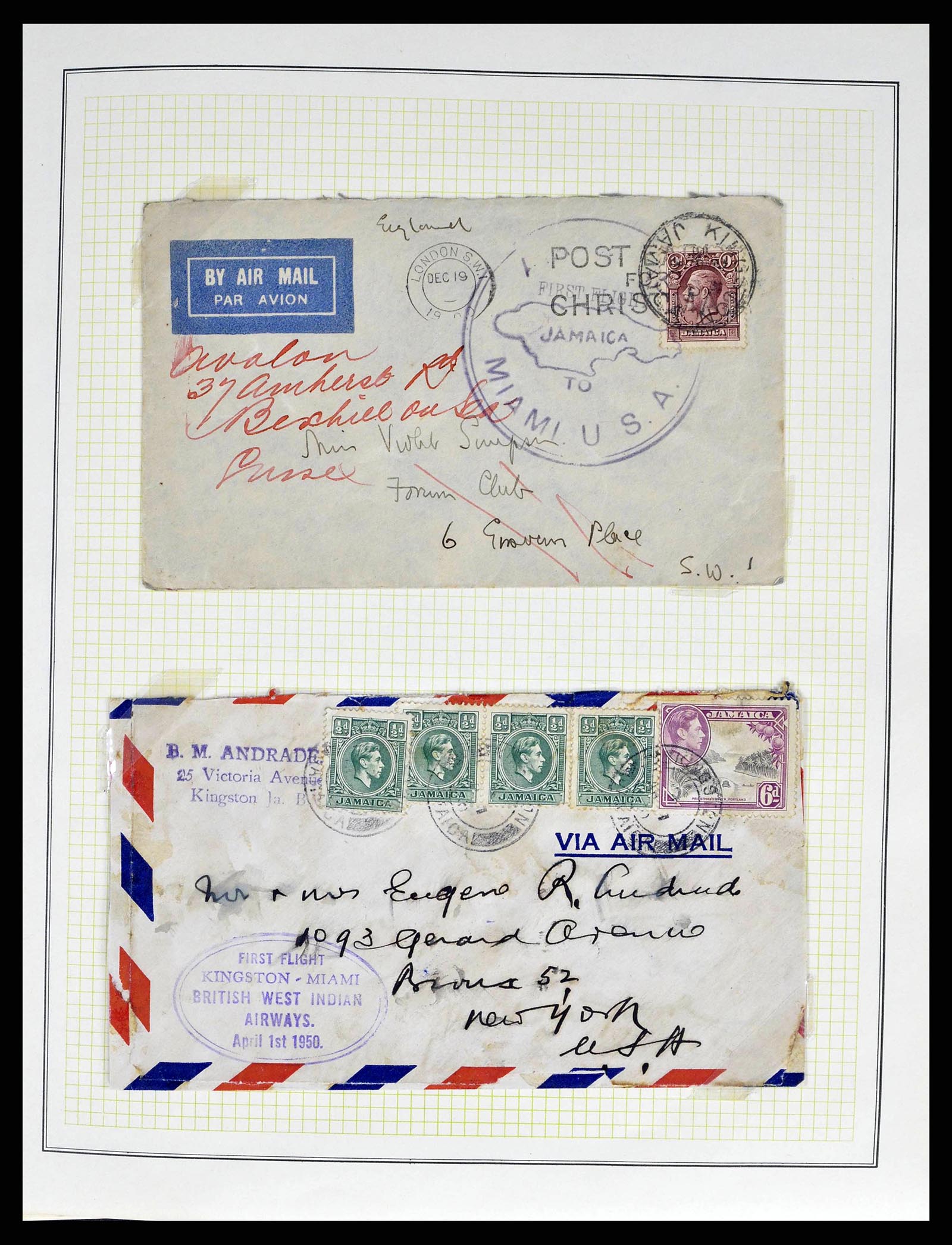 38218 0005 - Postzegelverzameling 38218 Jamaica stempels 1900-1965.