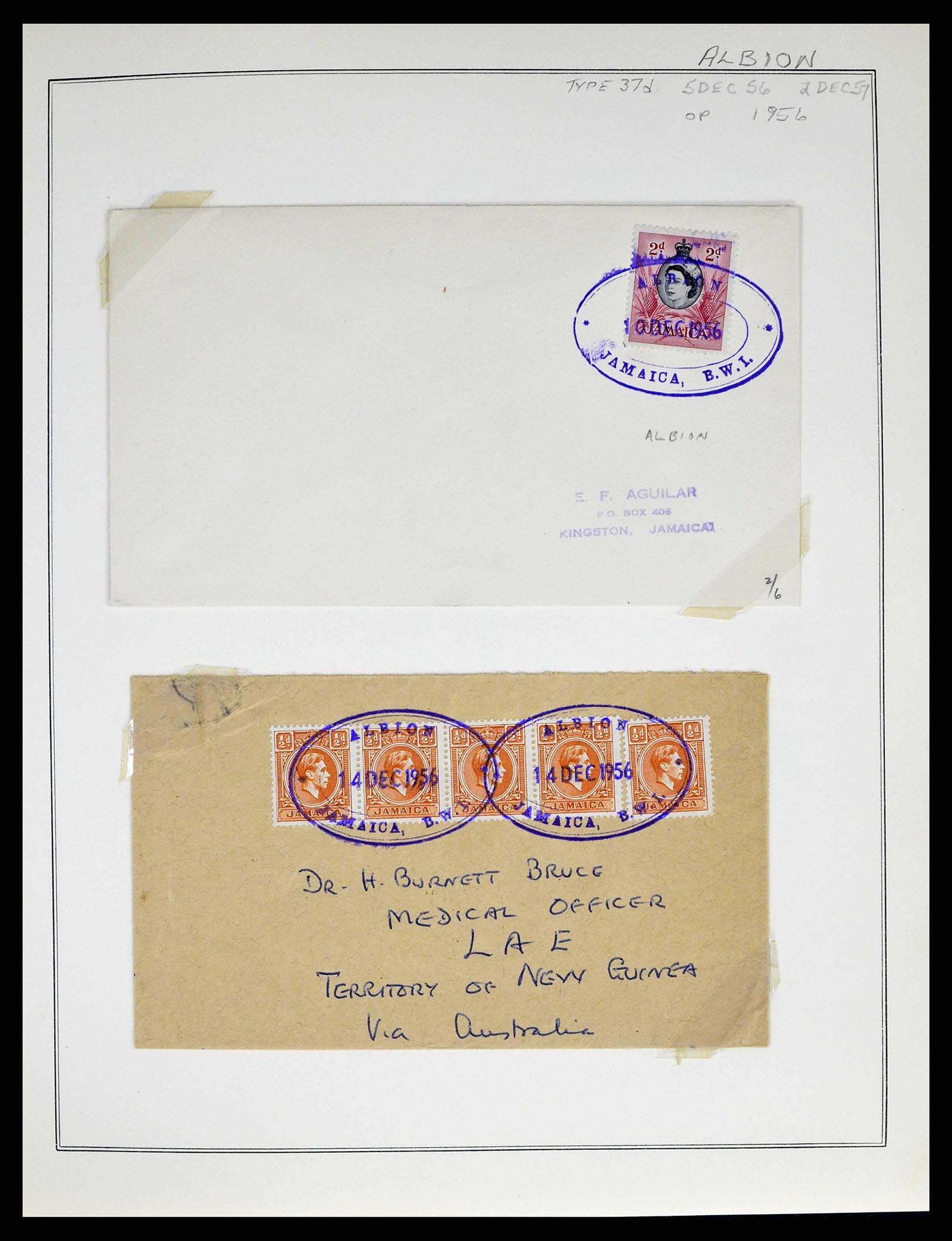 38218 0014 - Postzegelverzameling 38218 Jamaica stempels 1900-1965.