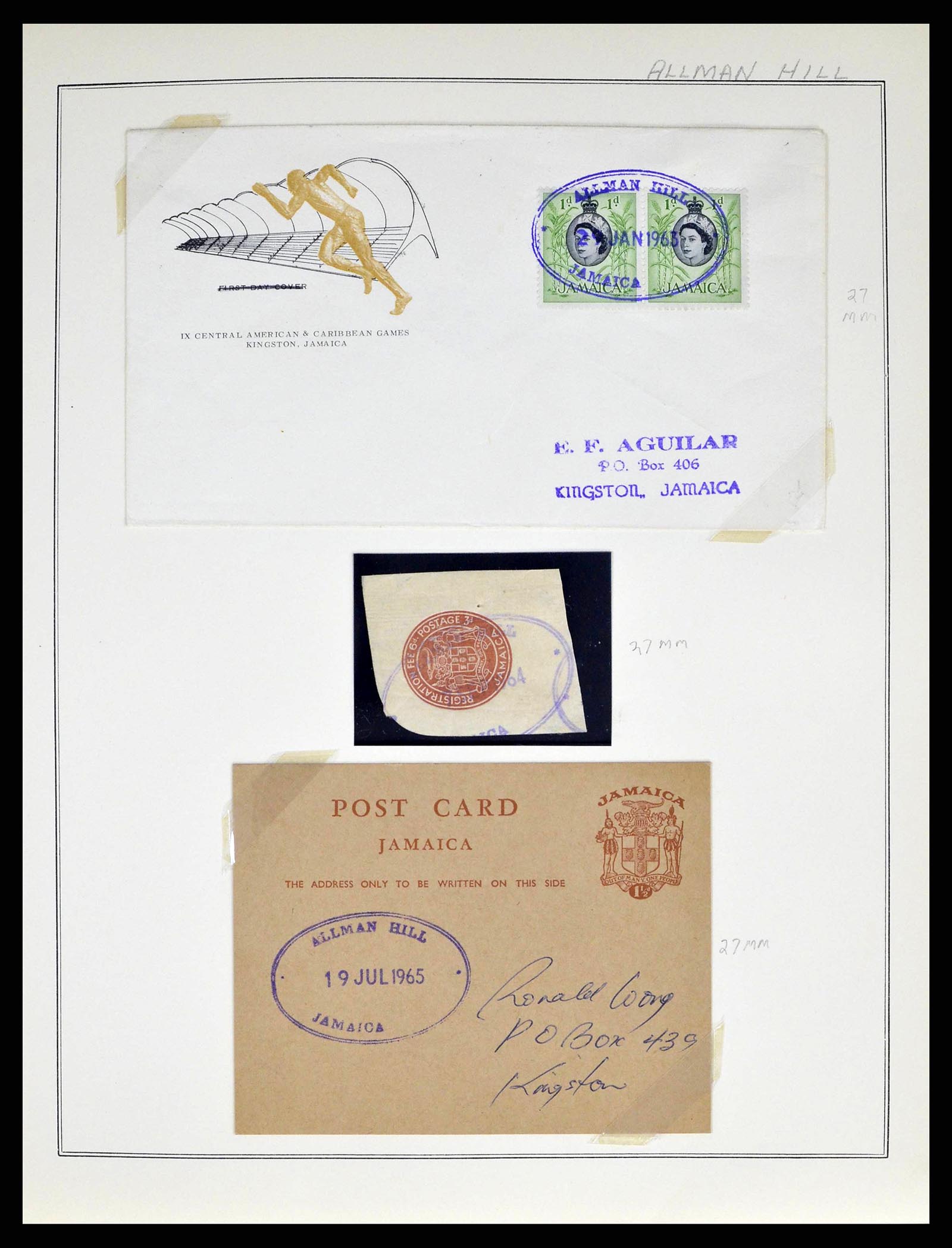 38218 0018 - Postzegelverzameling 38218 Jamaica stempels 1900-1965.