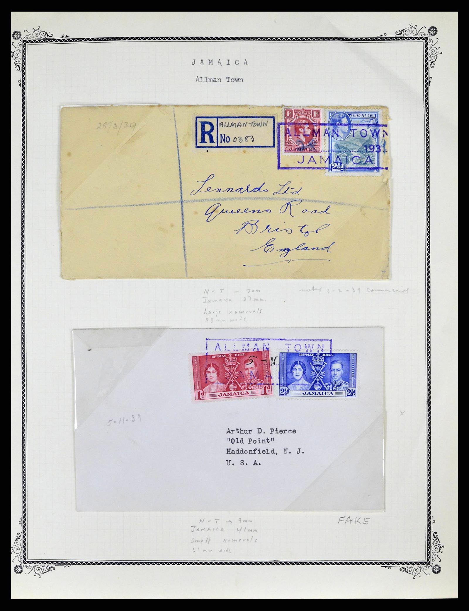 38218 0022 - Stamp collection 38218 Jamaica cancels 1900-1965.