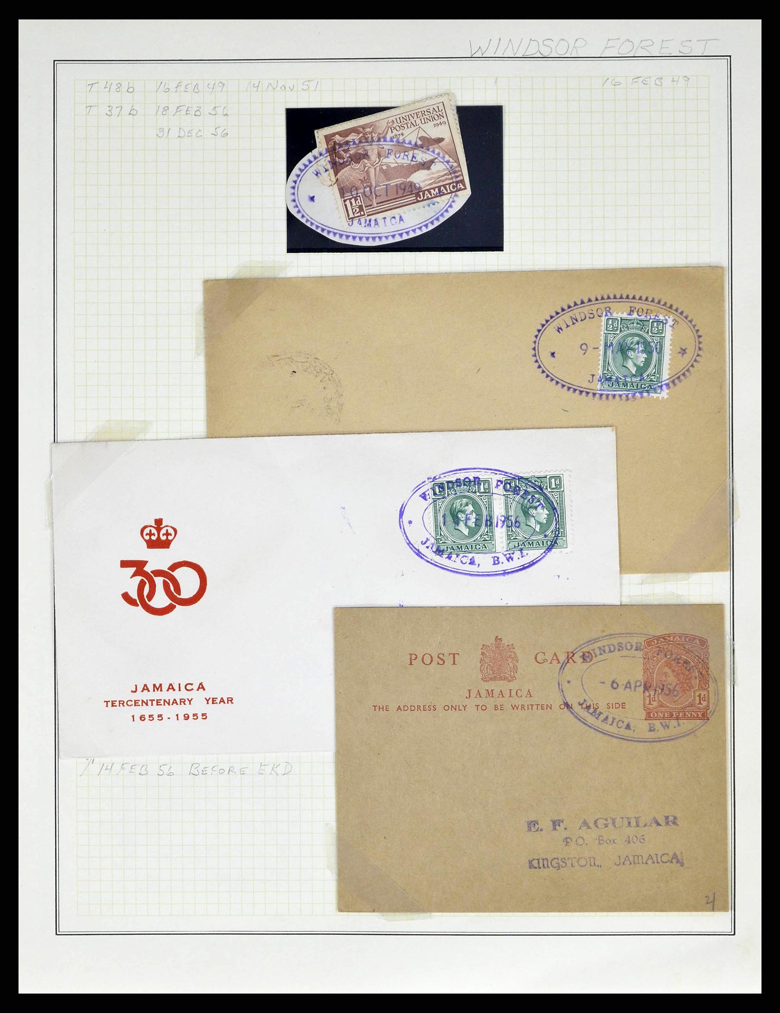 38218 0843 - Stamp collection 38218 Jamaica cancels 1900-1965.