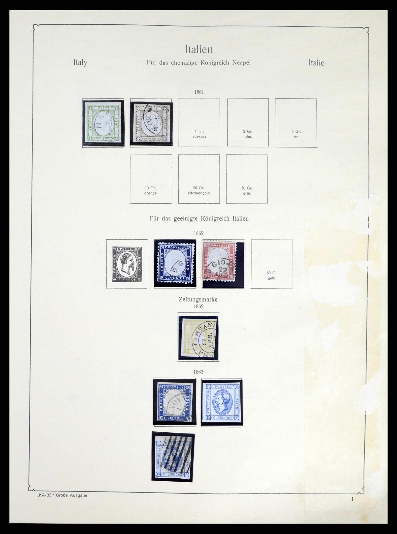 38220 0002 - Postzegelverzameling 38220 Italië 1863-2010.