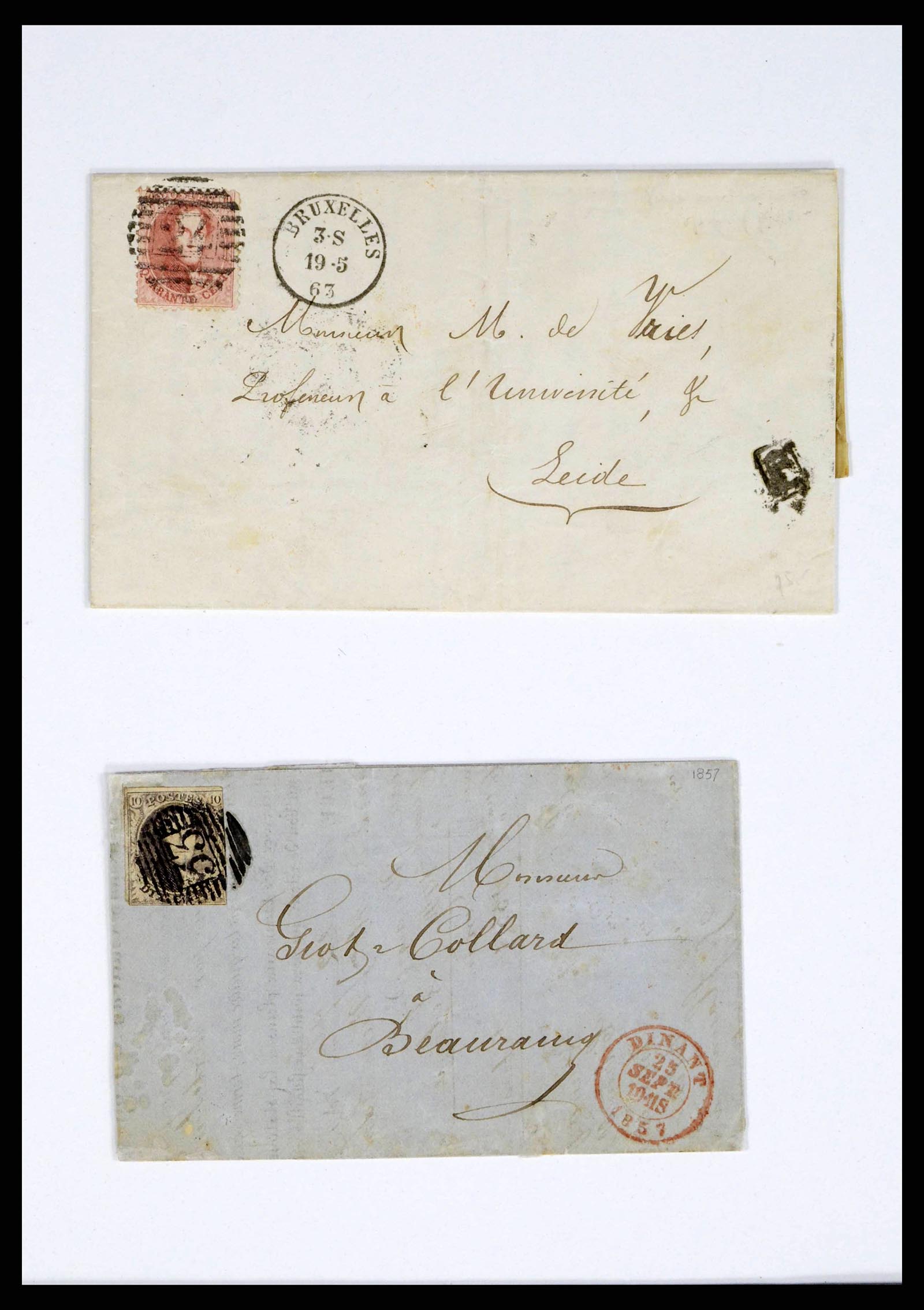38228 0001 - Postzegelverzameling 38228 België brieven 1855-1864.