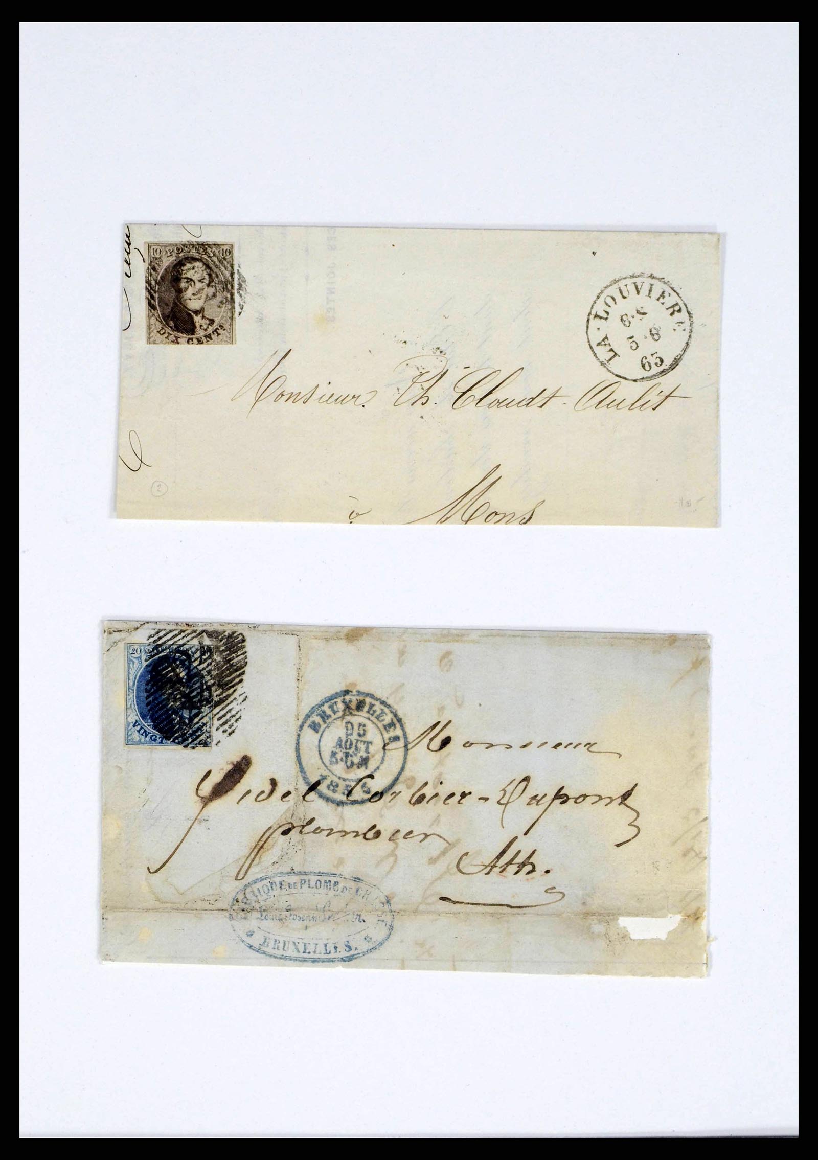 38228 0003 - Postzegelverzameling 38228 België brieven 1855-1864.