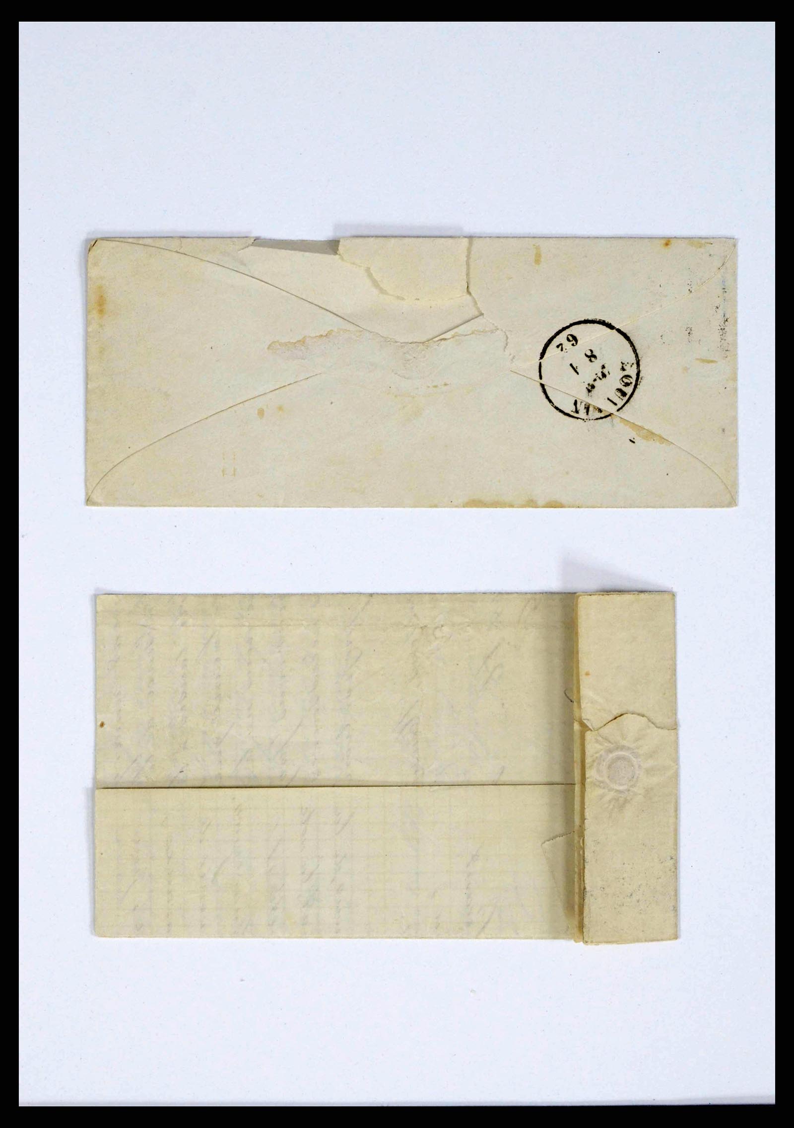 38228 0008 - Postzegelverzameling 38228 België brieven 1855-1864.