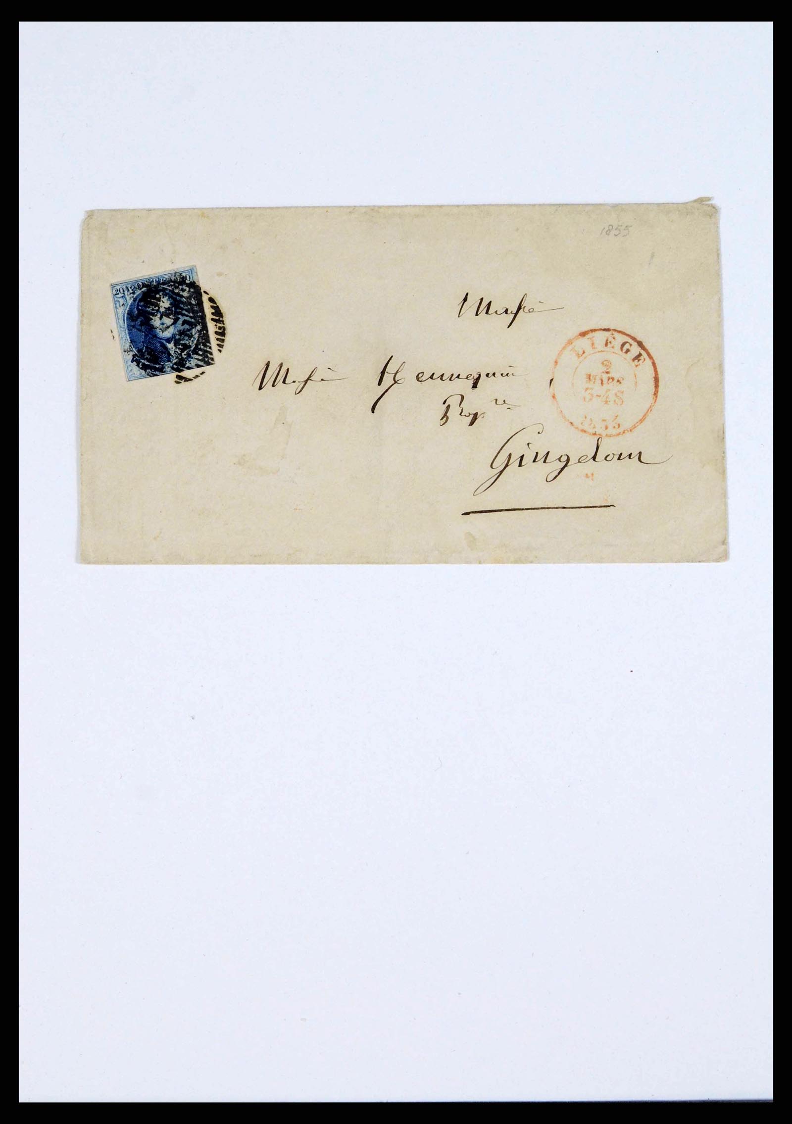 38228 0013 - Postzegelverzameling 38228 België brieven 1855-1864.