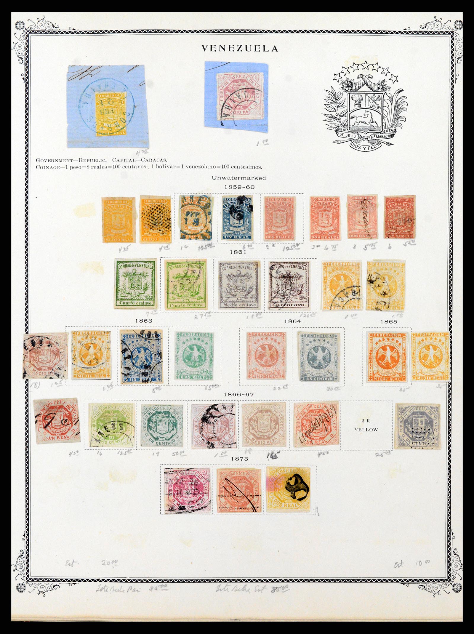 38232 0001 - Postzegelverzameling 38232 Venezuela 1859-1955.