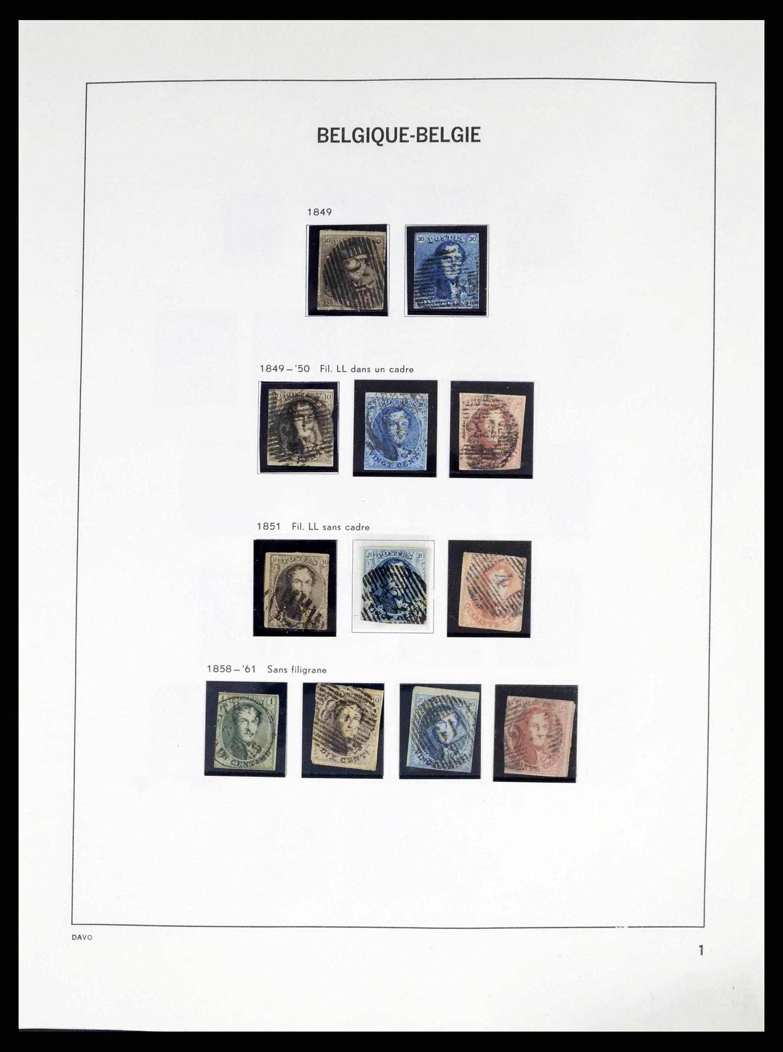 38249 0001 - Stamp collection 38249 Belgium 1849-1960.