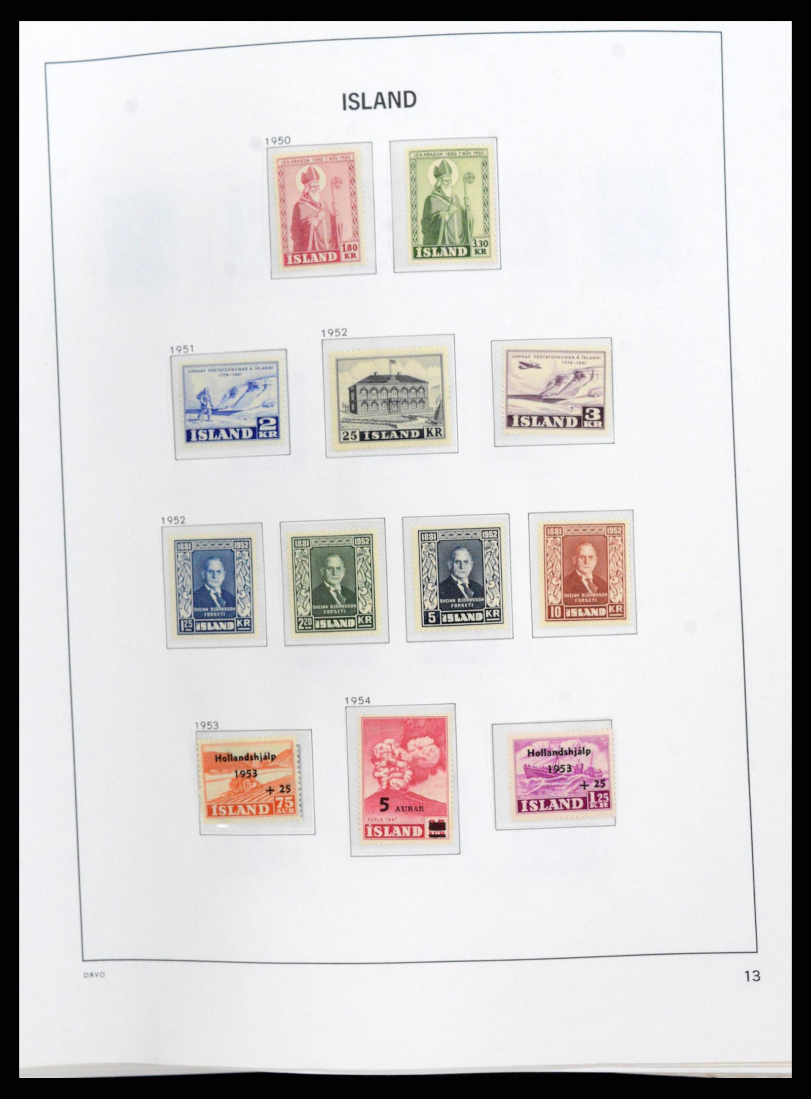 38250 0013 - Stamp collection 38250 Iceland 1873-1995.
