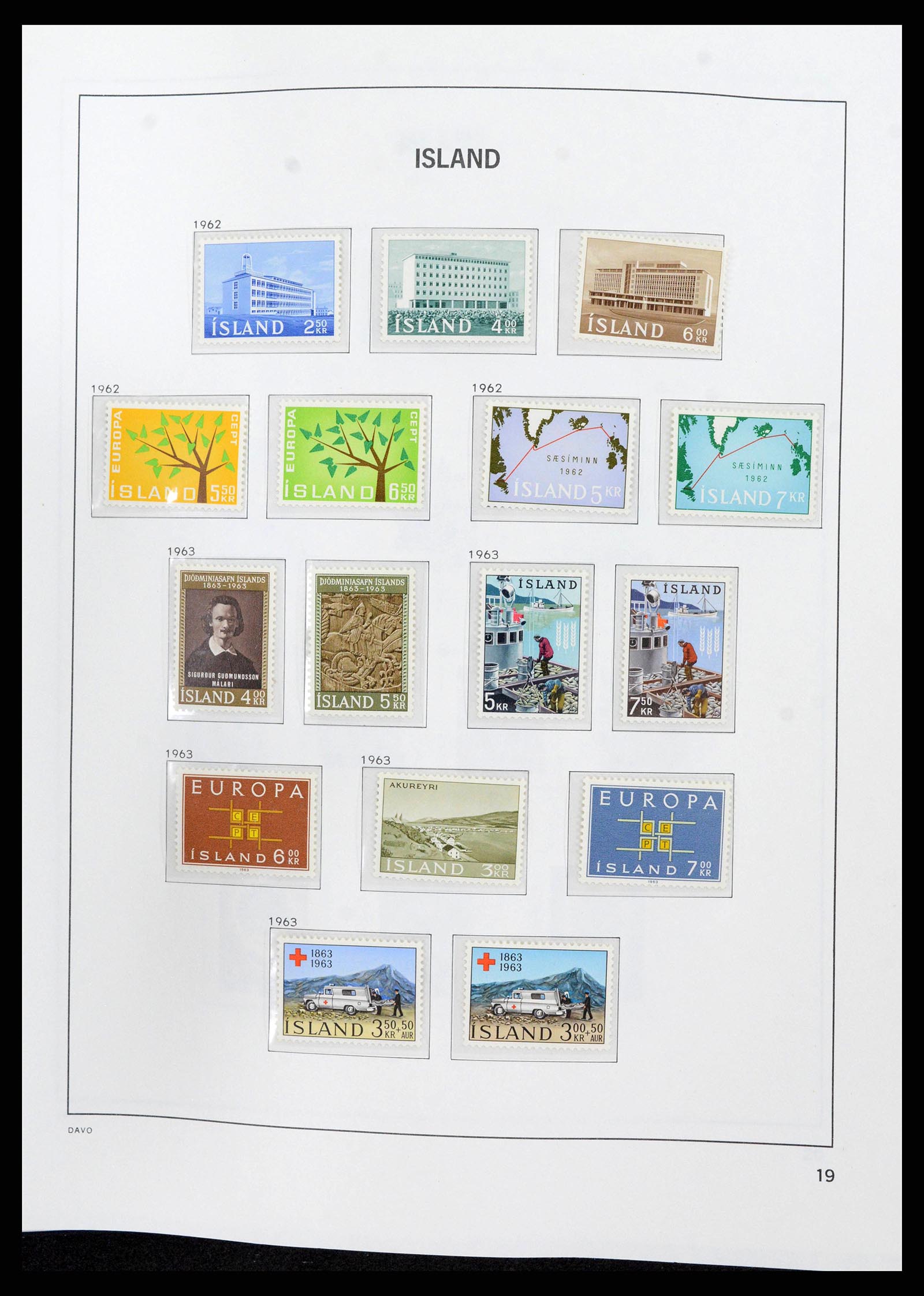 38250 0019 - Stamp collection 38250 Iceland 1873-1995.