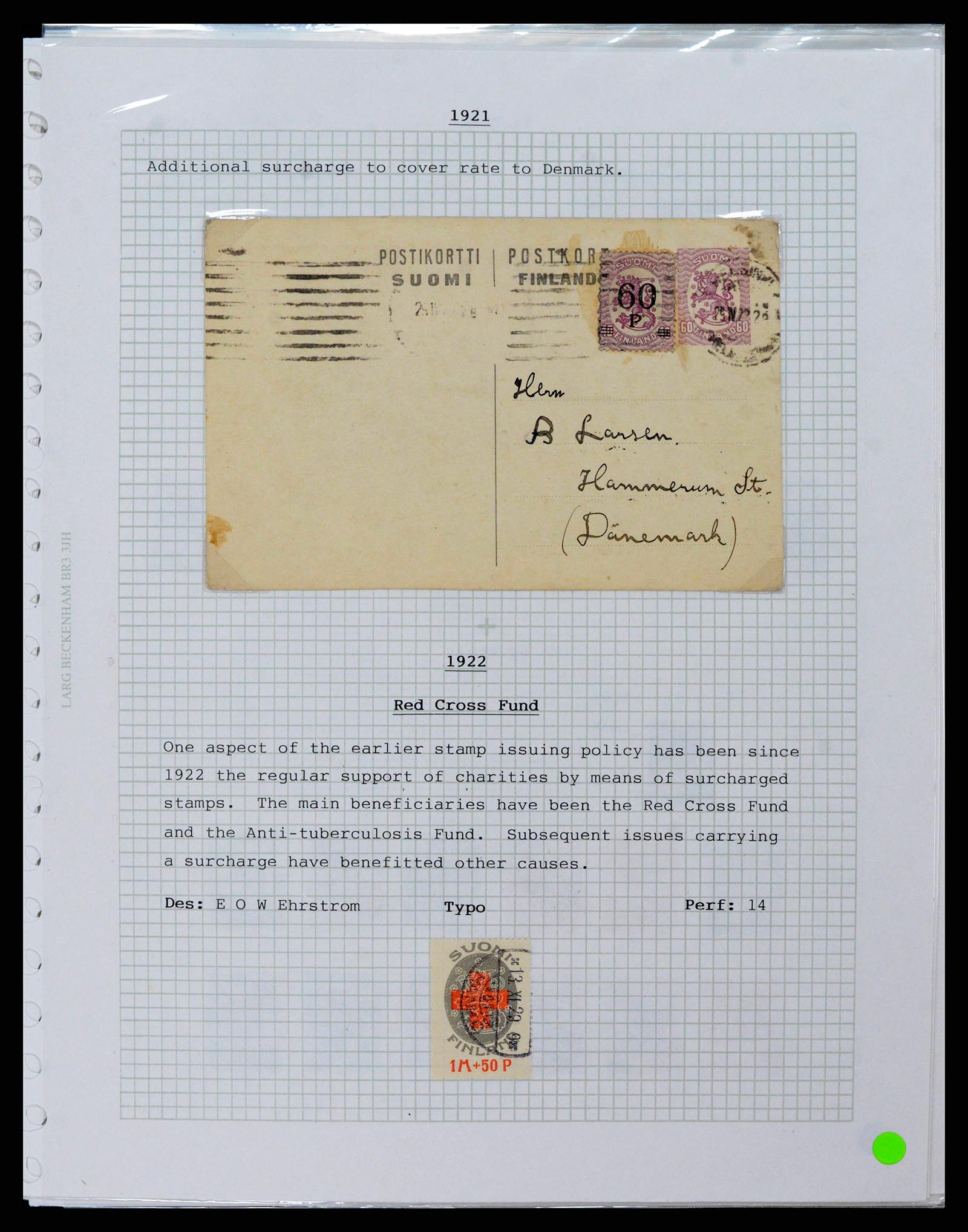 38252 0013 - Postzegelverzameling 38252 Finland 1856-1956.