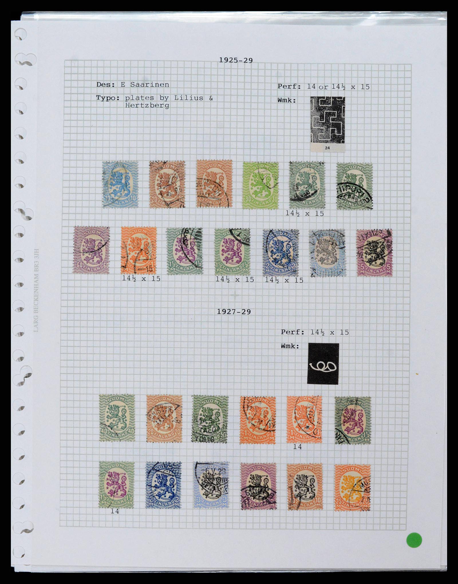 38252 0014 - Postzegelverzameling 38252 Finland 1856-1956.