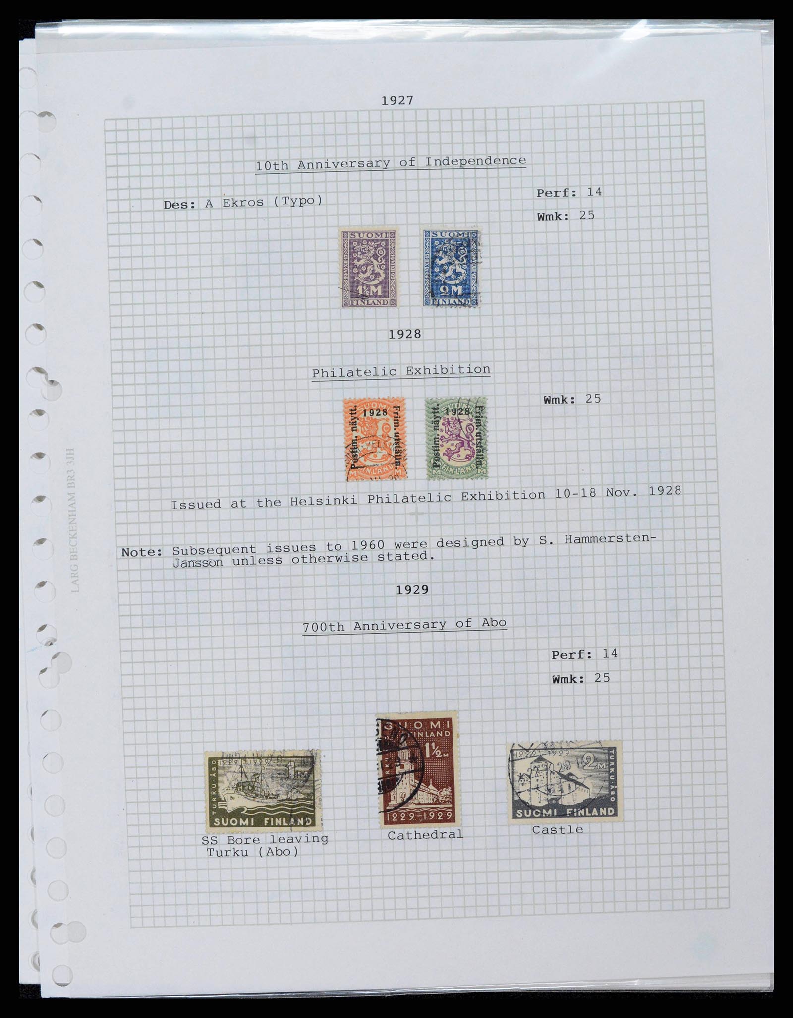 38252 0015 - Postzegelverzameling 38252 Finland 1856-1956.