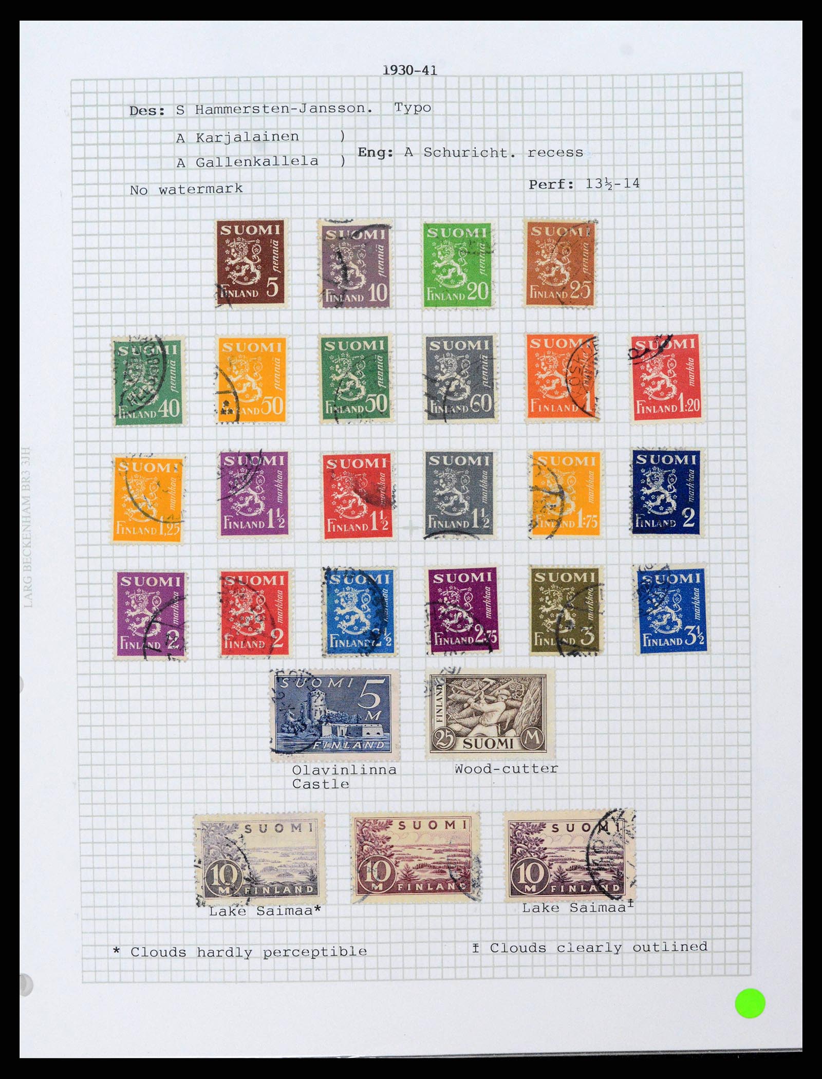 38252 0016 - Postzegelverzameling 38252 Finland 1856-1956.
