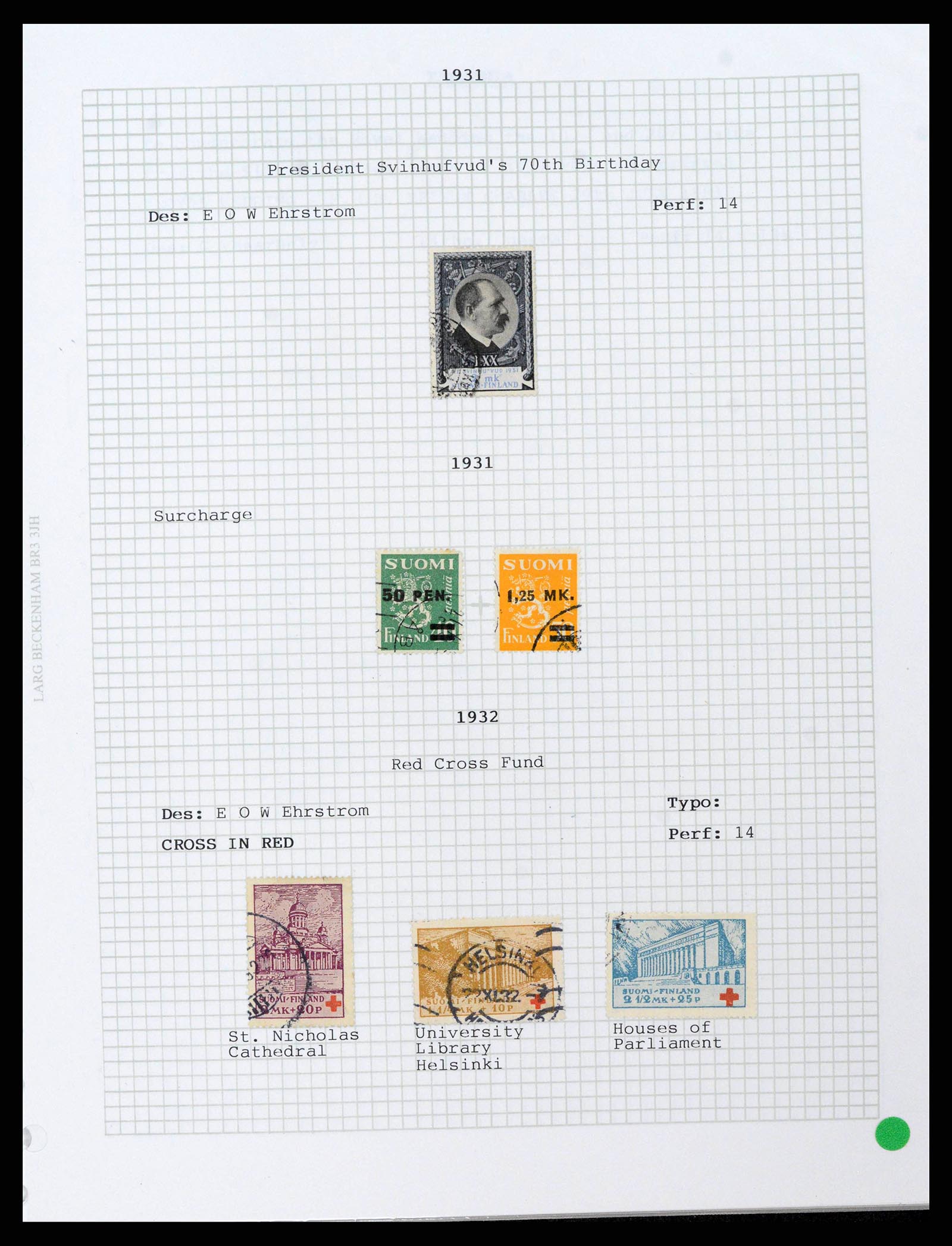38252 0017 - Postzegelverzameling 38252 Finland 1856-1956.