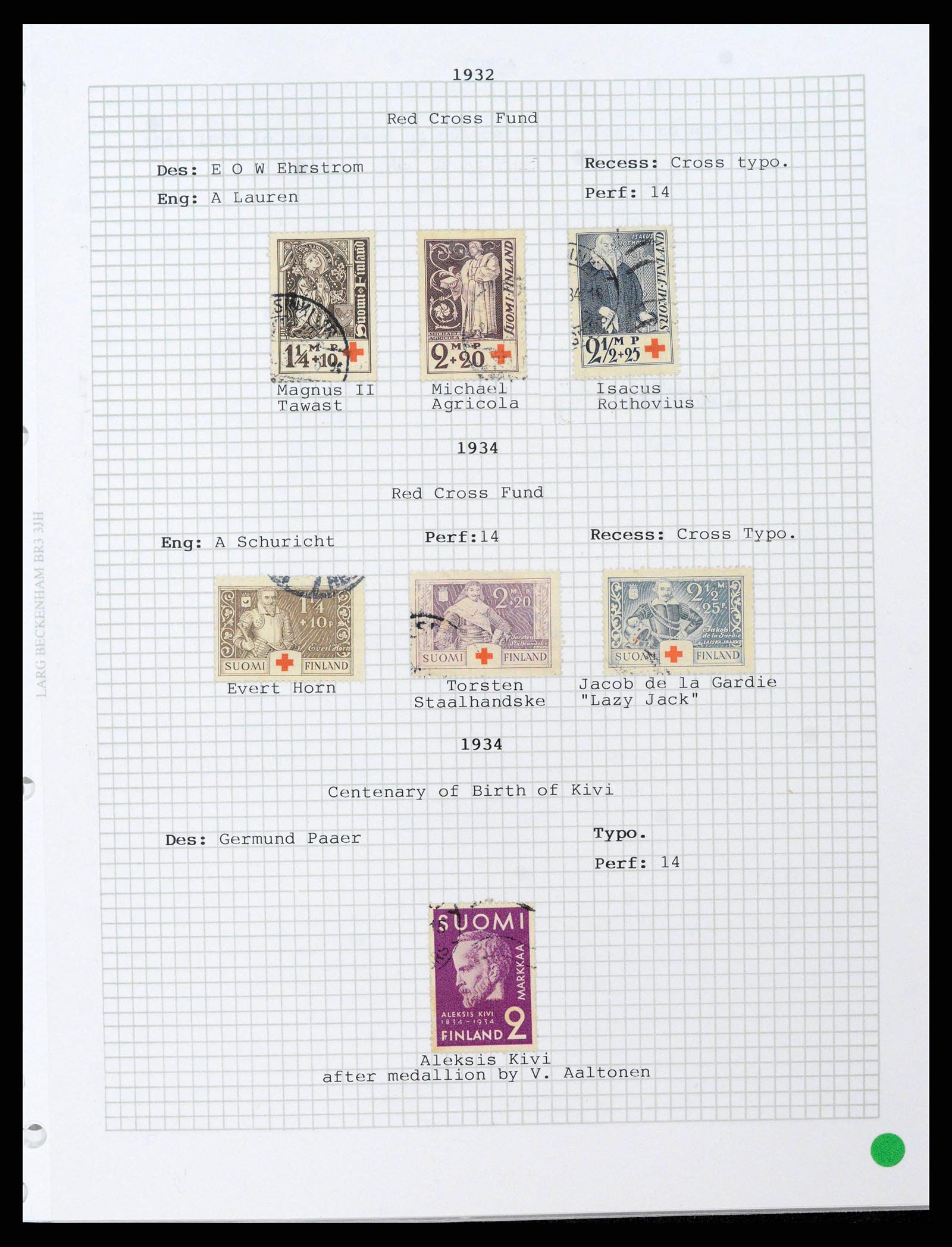 38252 0018 - Postzegelverzameling 38252 Finland 1856-1956.