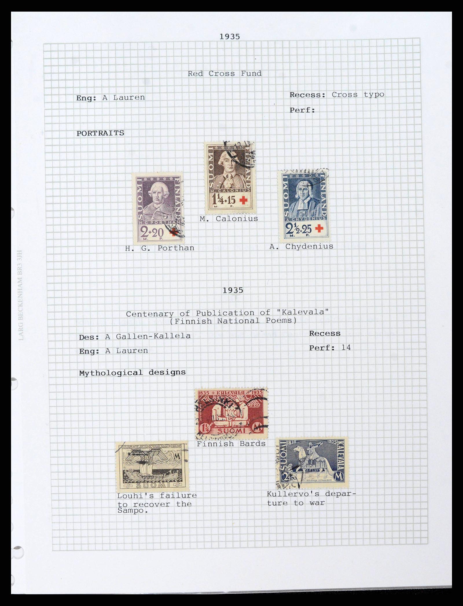 38252 0019 - Postzegelverzameling 38252 Finland 1856-1956.