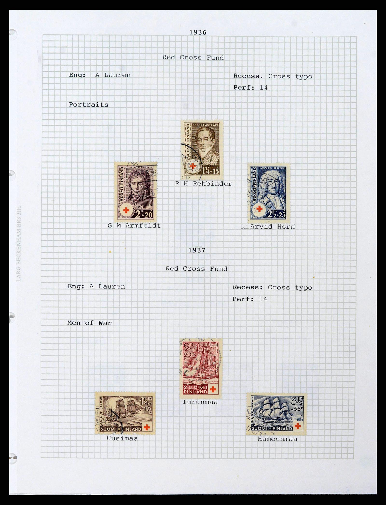 38252 0020 - Postzegelverzameling 38252 Finland 1856-1956.