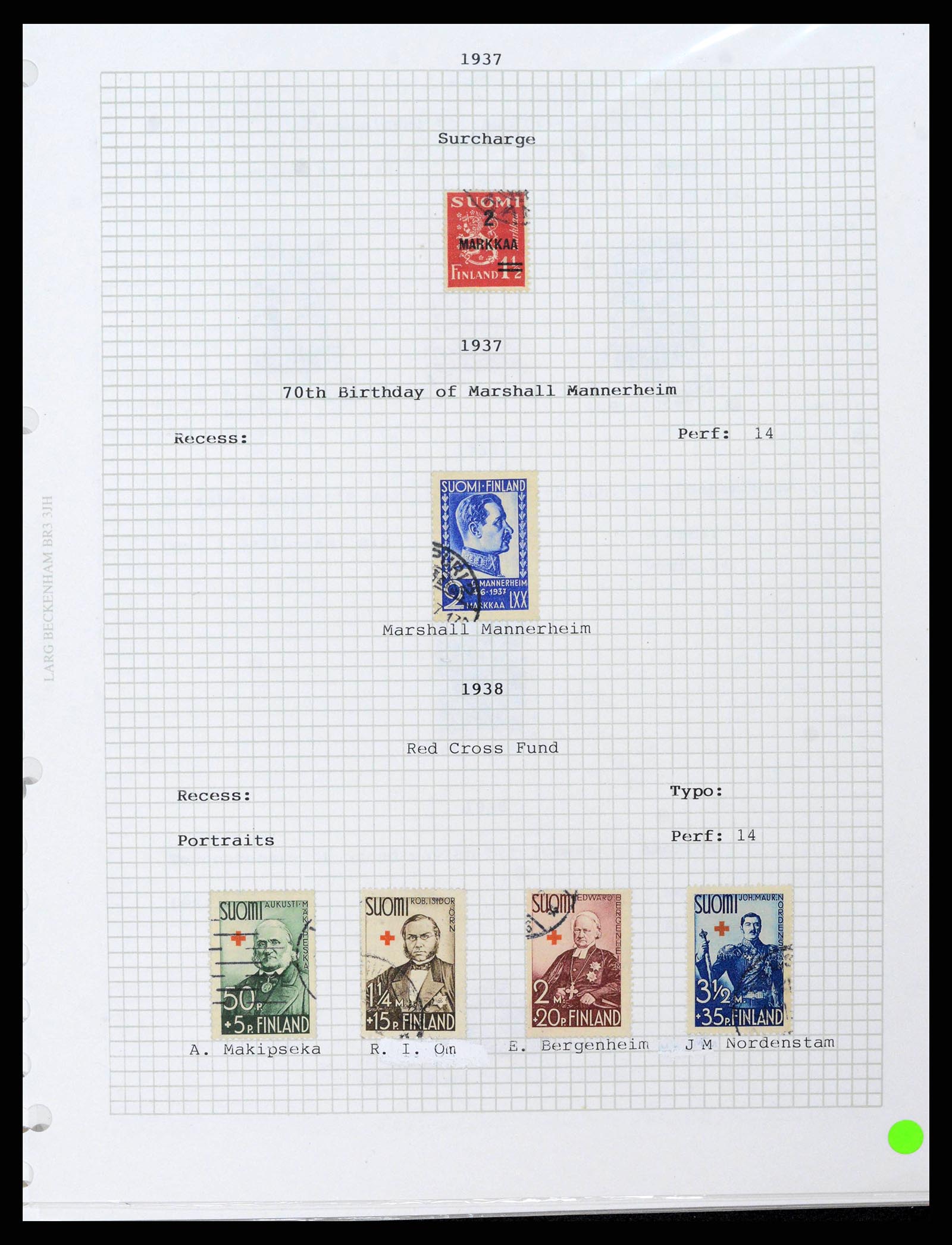 38252 0021 - Postzegelverzameling 38252 Finland 1856-1956.