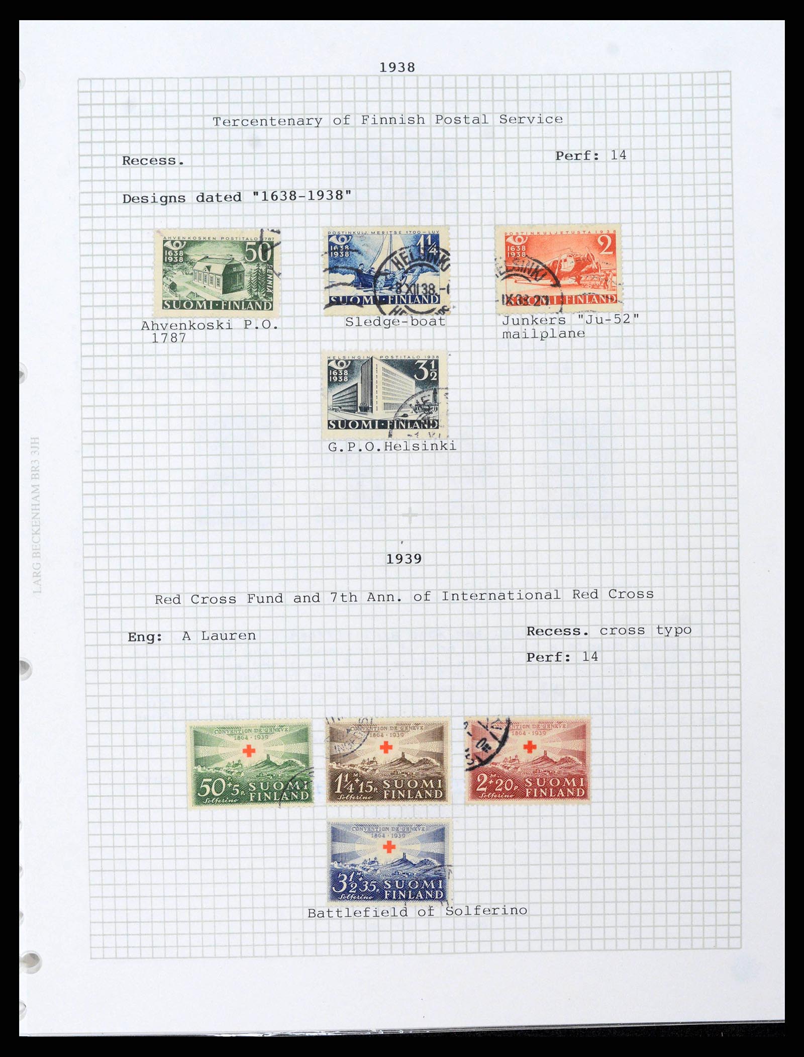 38252 0023 - Postzegelverzameling 38252 Finland 1856-1956.