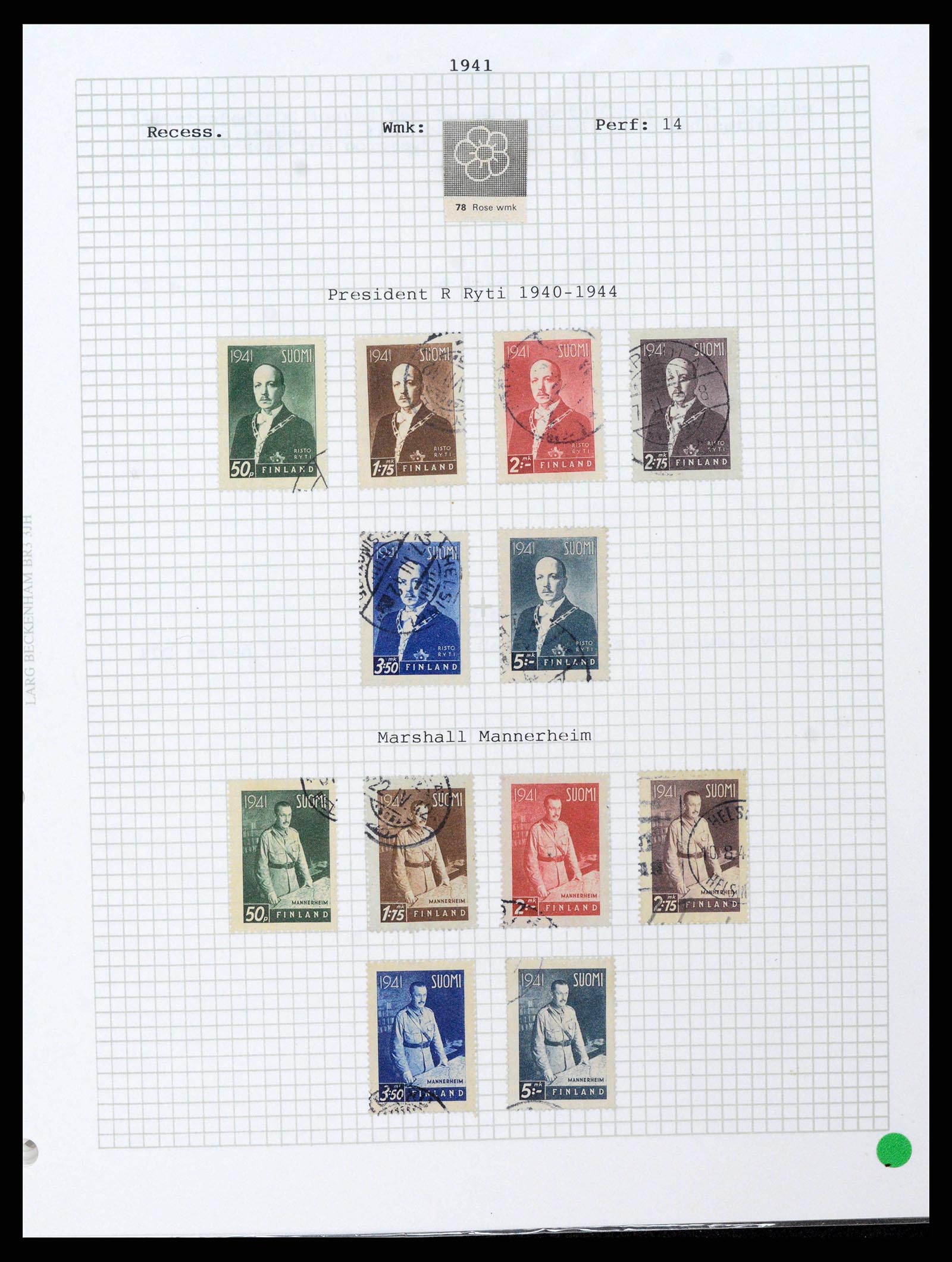 38252 0027 - Postzegelverzameling 38252 Finland 1856-1956.