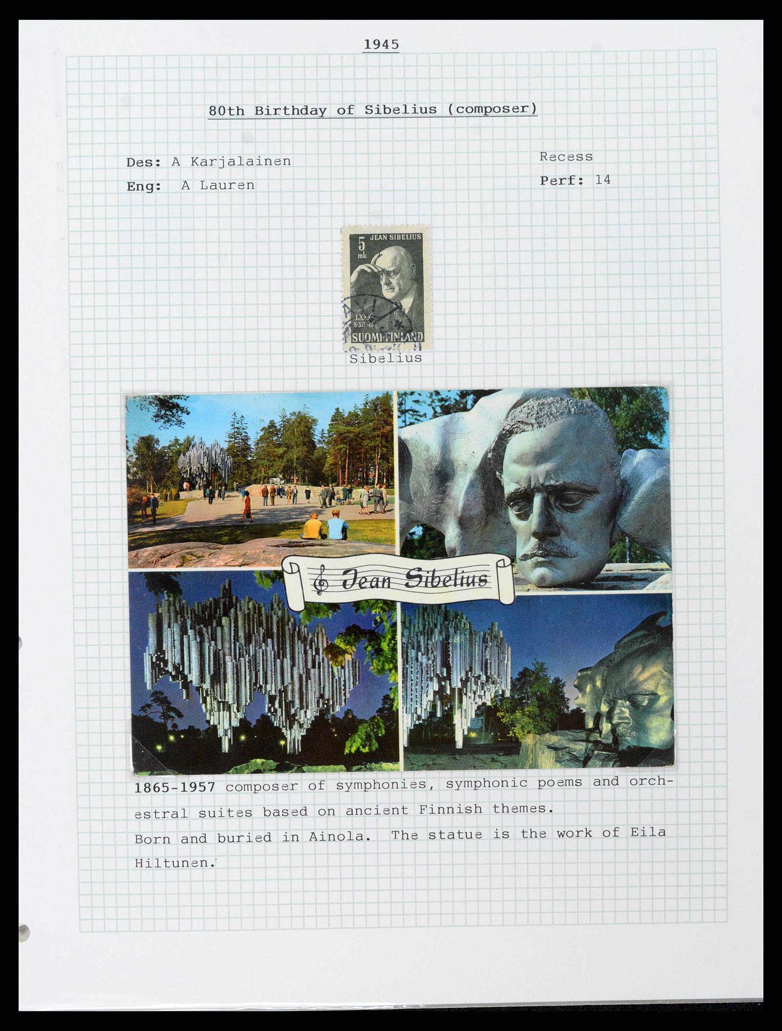 38252 0032 - Postzegelverzameling 38252 Finland 1856-1956.