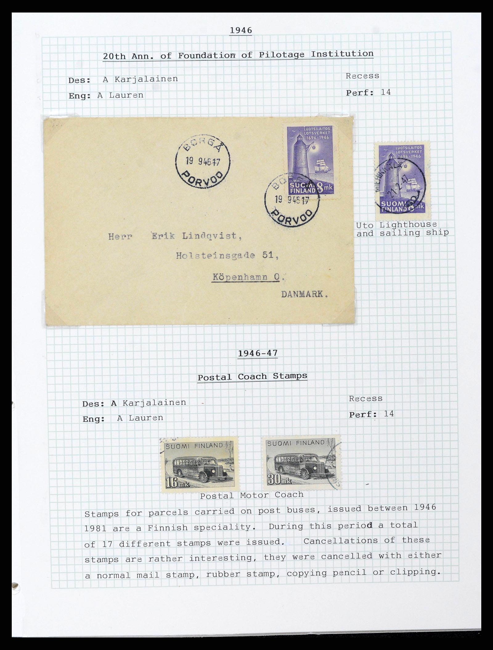 38252 0035 - Postzegelverzameling 38252 Finland 1856-1956.