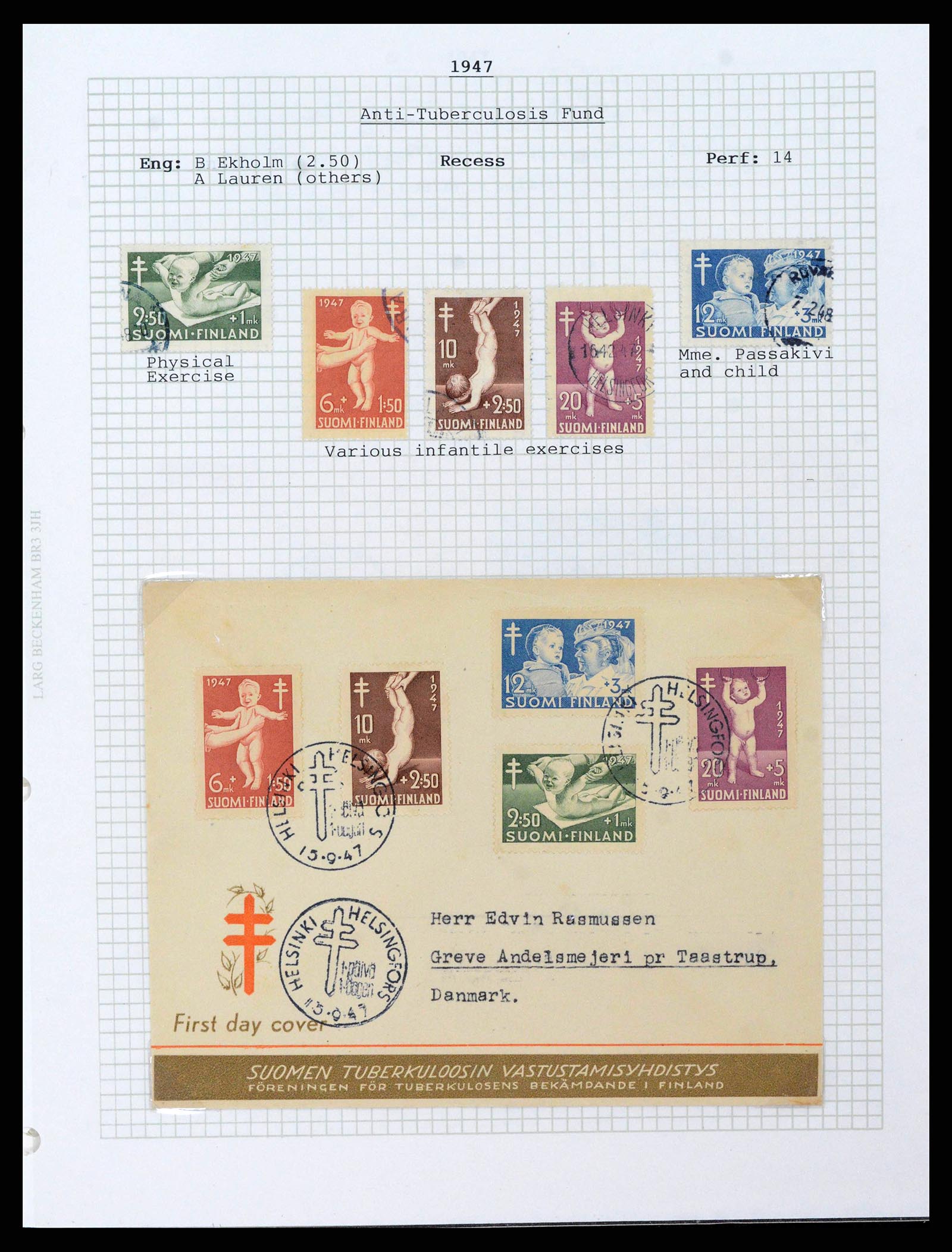38252 0040 - Postzegelverzameling 38252 Finland 1856-1956.