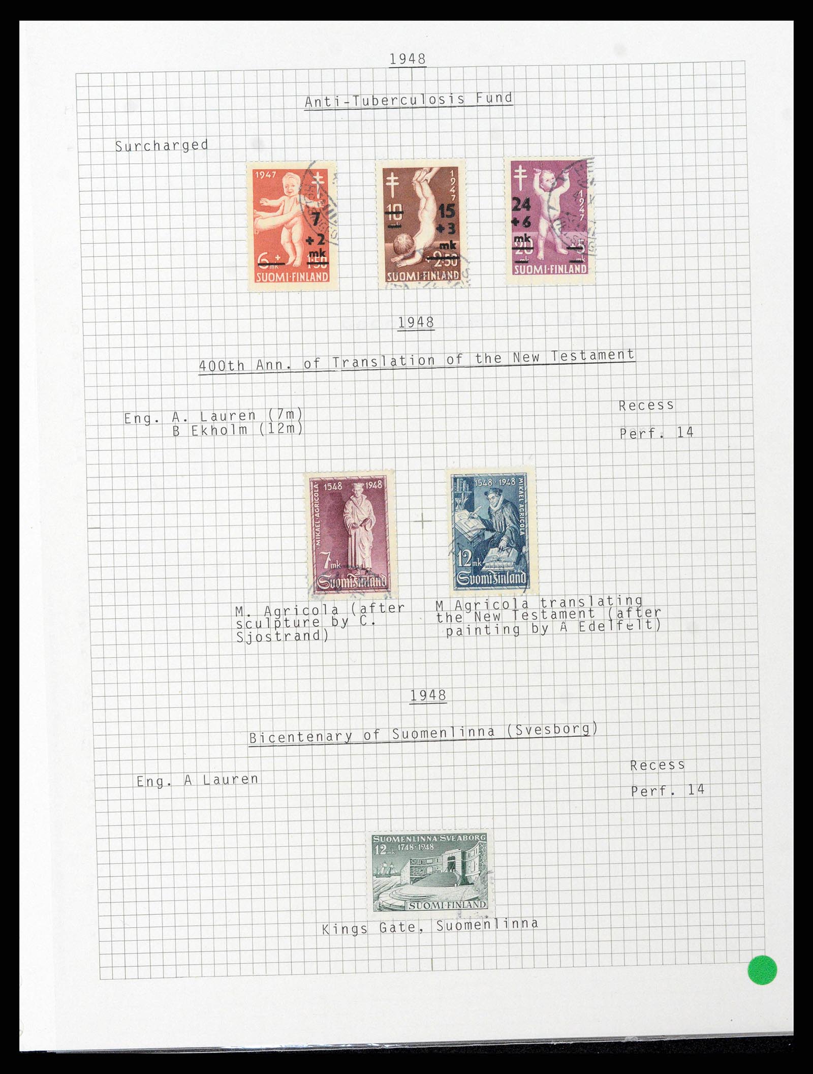 38252 0046 - Postzegelverzameling 38252 Finland 1856-1956.