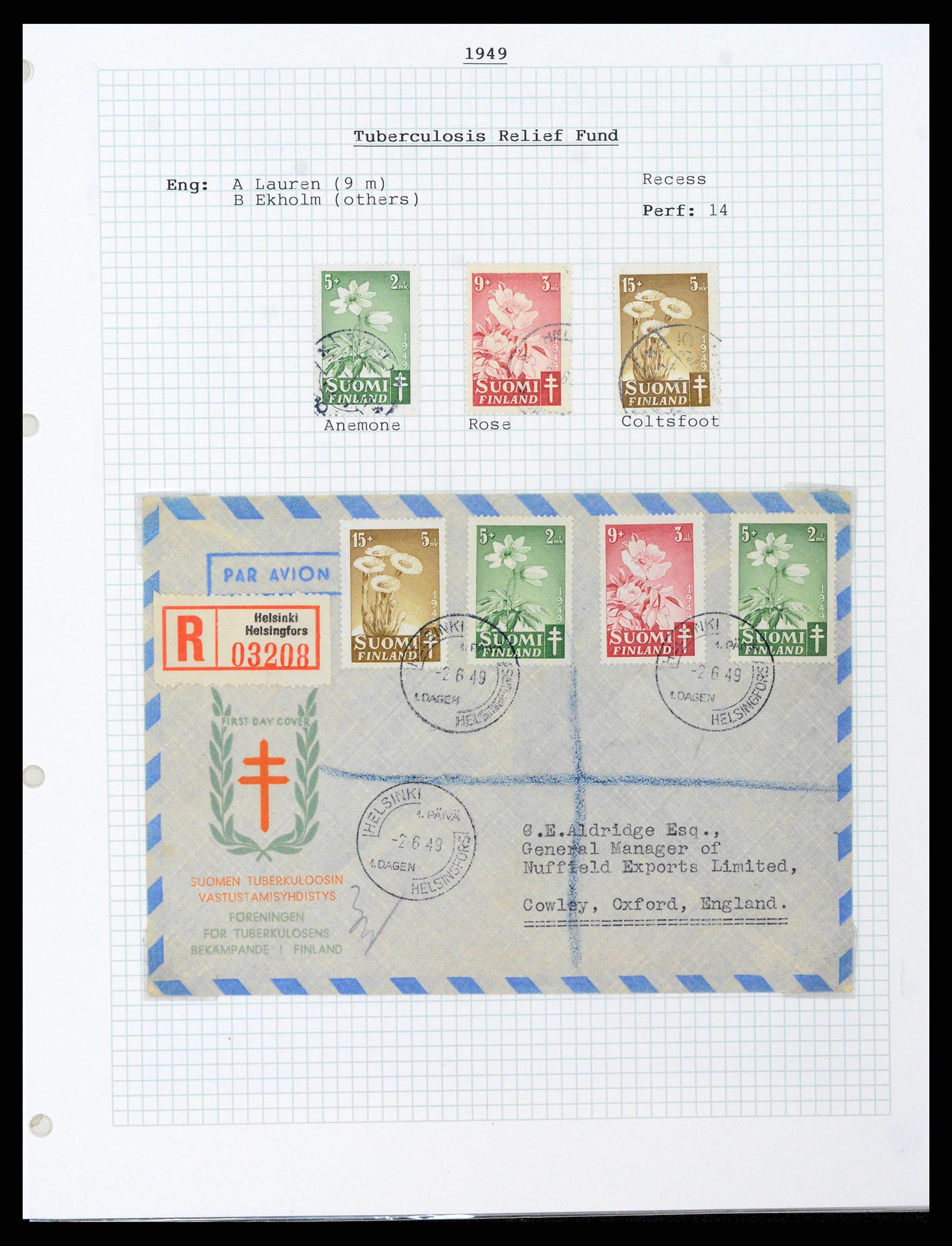 38252 0050 - Postzegelverzameling 38252 Finland 1856-1956.
