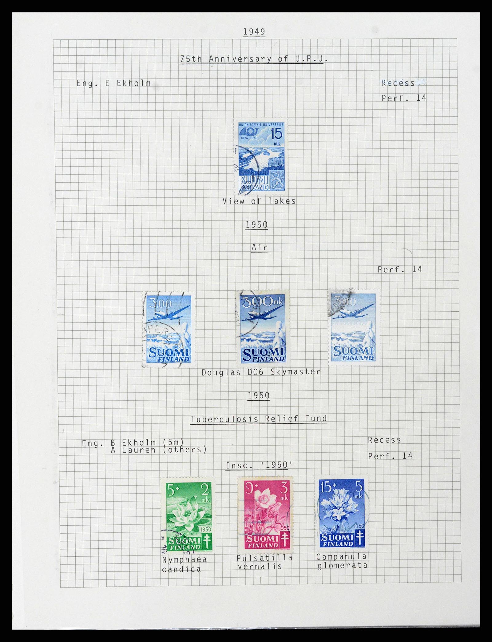 38252 0052 - Postzegelverzameling 38252 Finland 1856-1956.