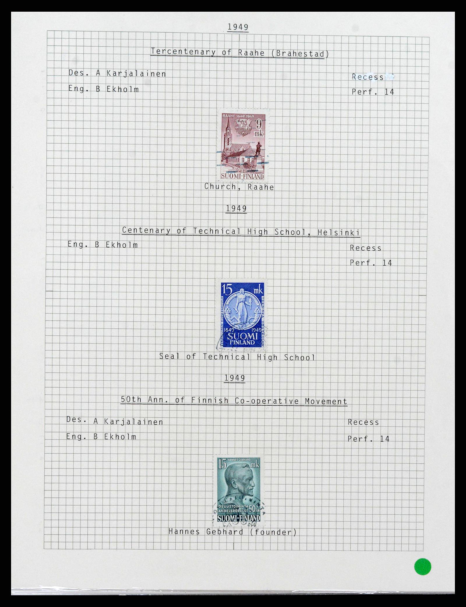 38252 0054 - Postzegelverzameling 38252 Finland 1856-1956.