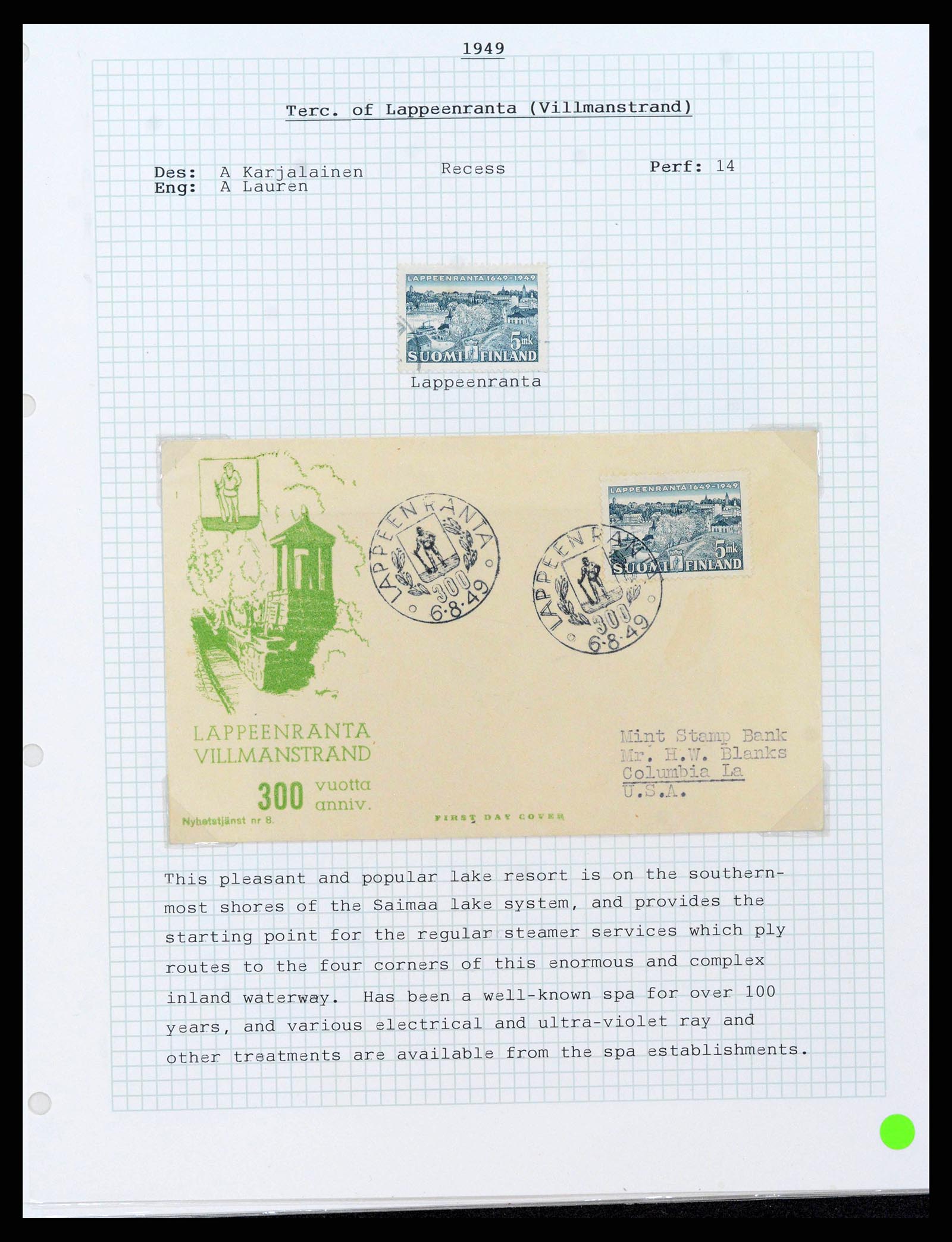 38252 0056 - Postzegelverzameling 38252 Finland 1856-1956.