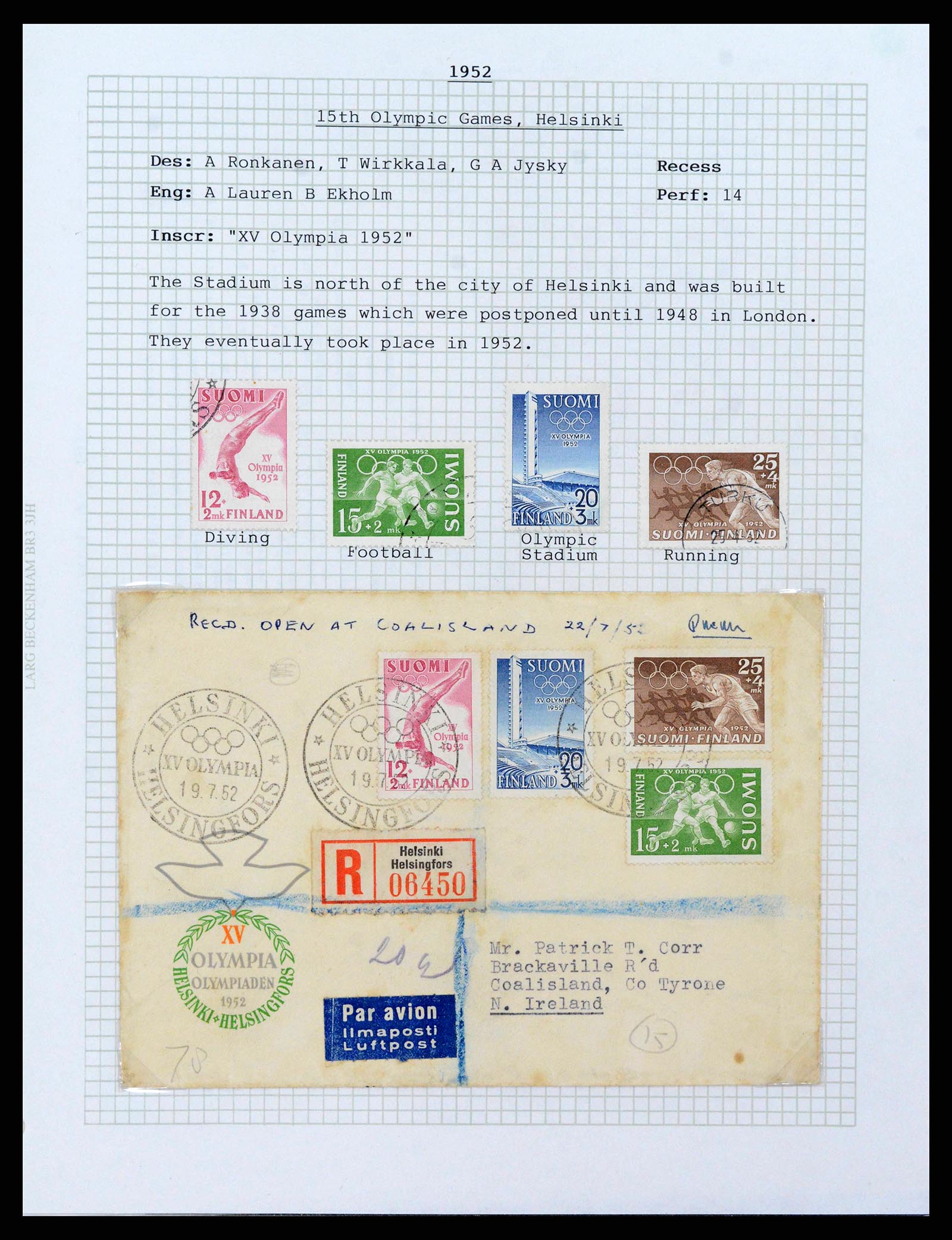 38252 0058 - Postzegelverzameling 38252 Finland 1856-1956.