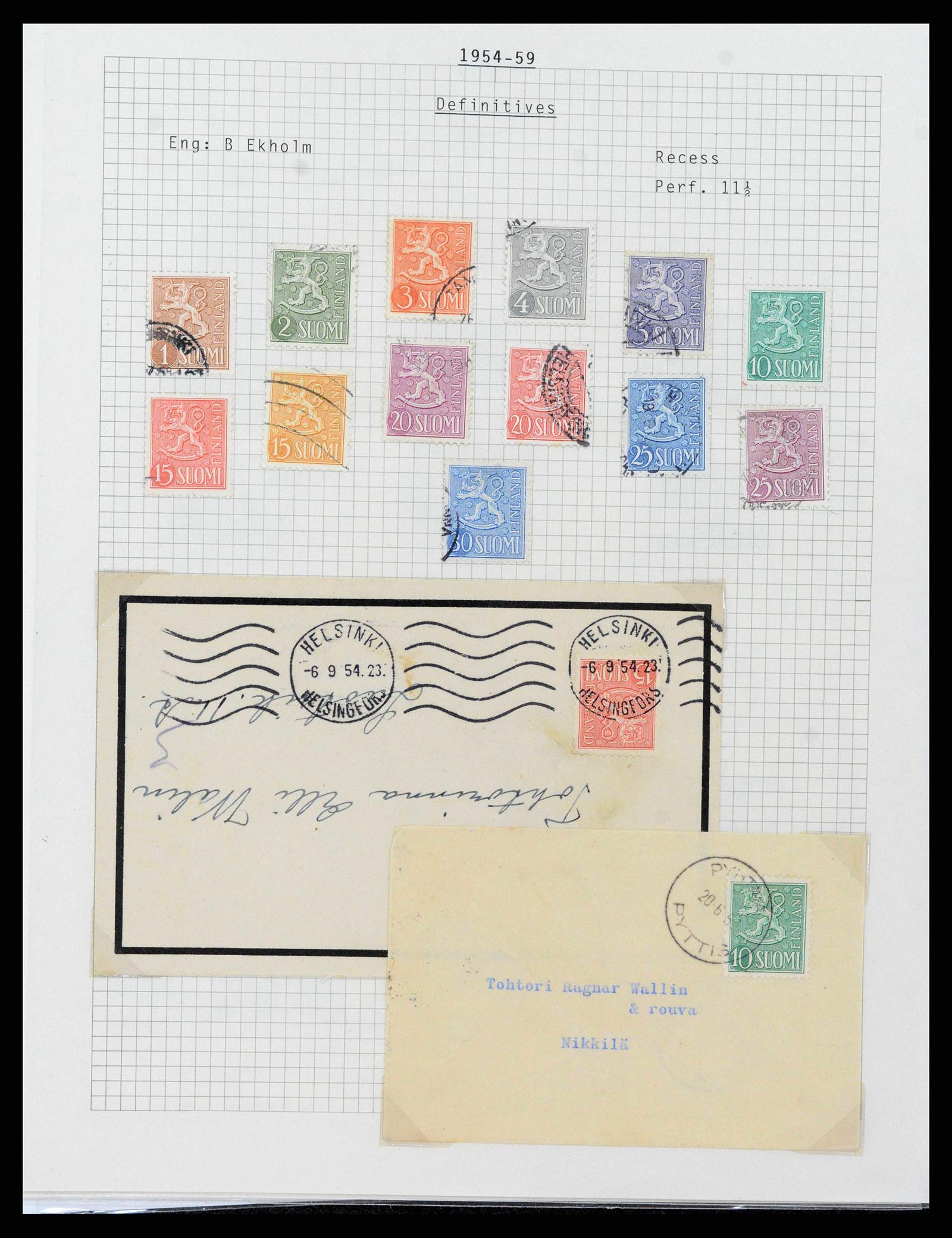 38252 0061 - Postzegelverzameling 38252 Finland 1856-1956.