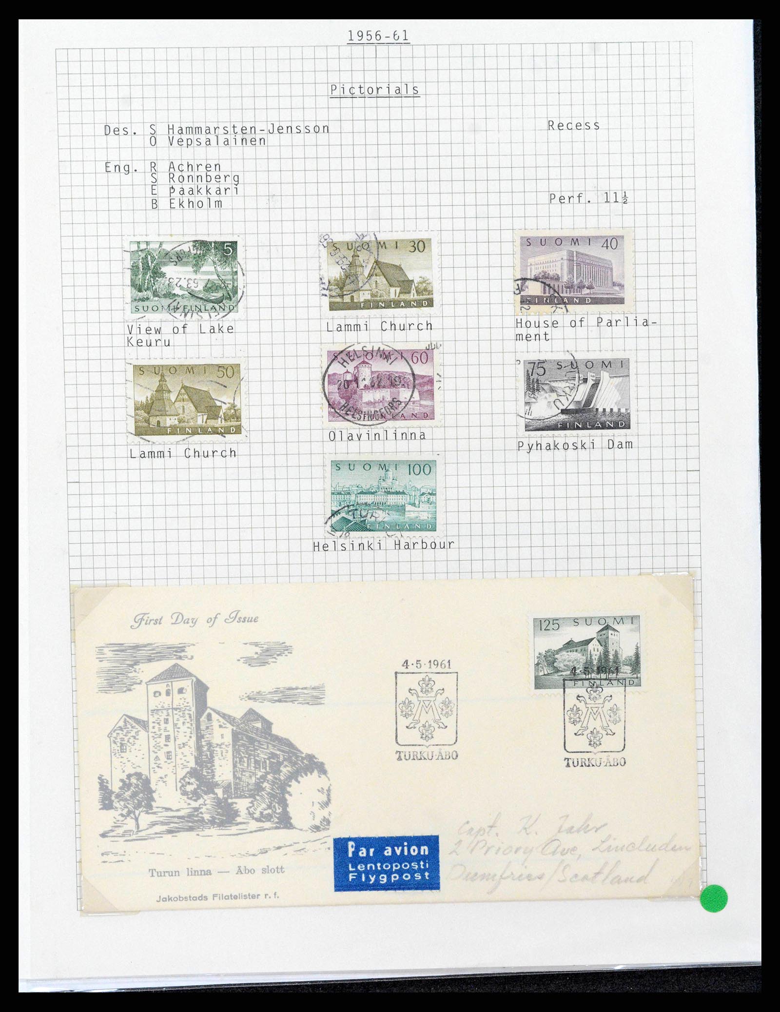 38252 0062 - Postzegelverzameling 38252 Finland 1856-1956.