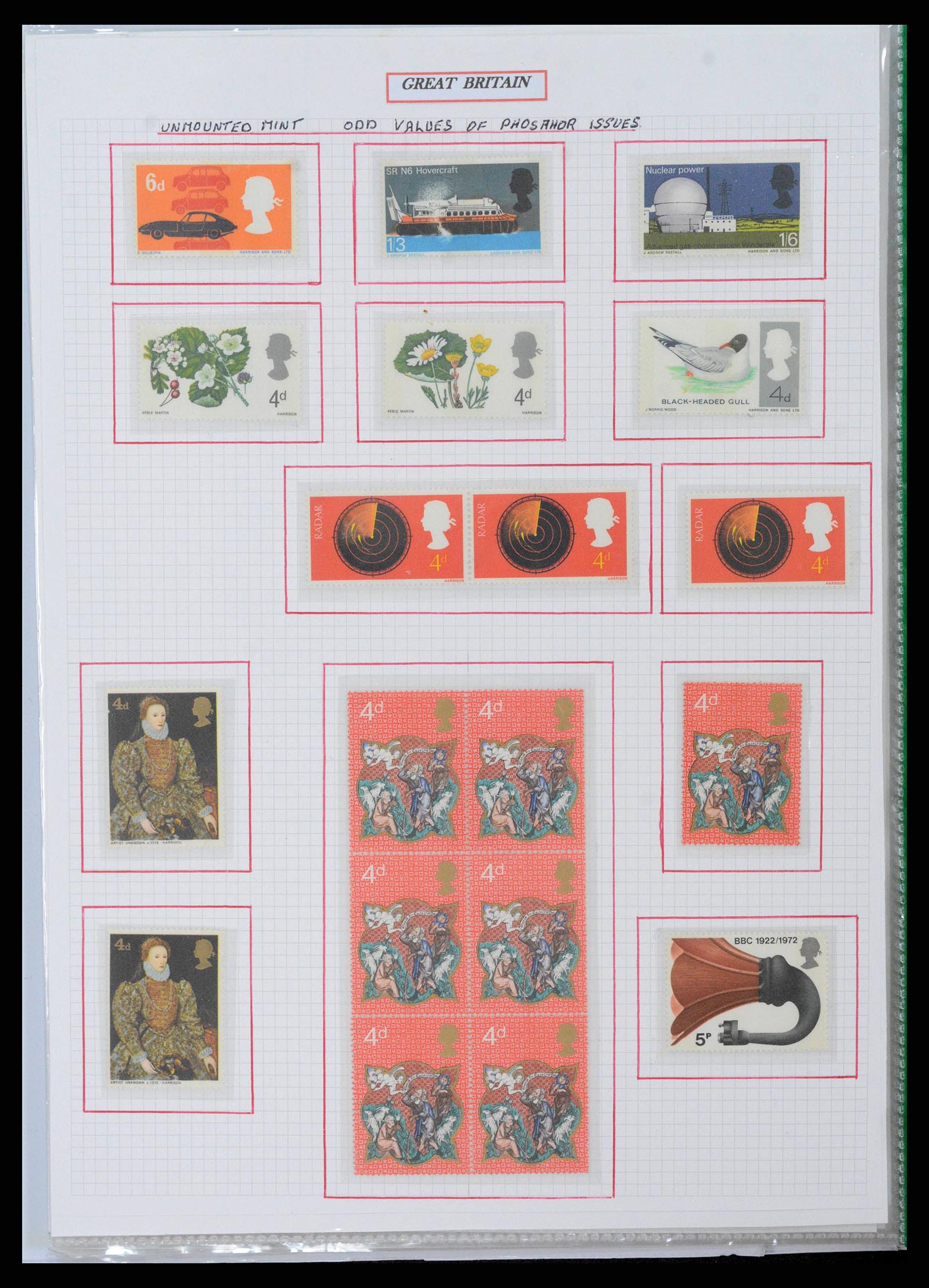 38253 0015 - Postzegelverzameling 38253 Engeland 1912-2002.