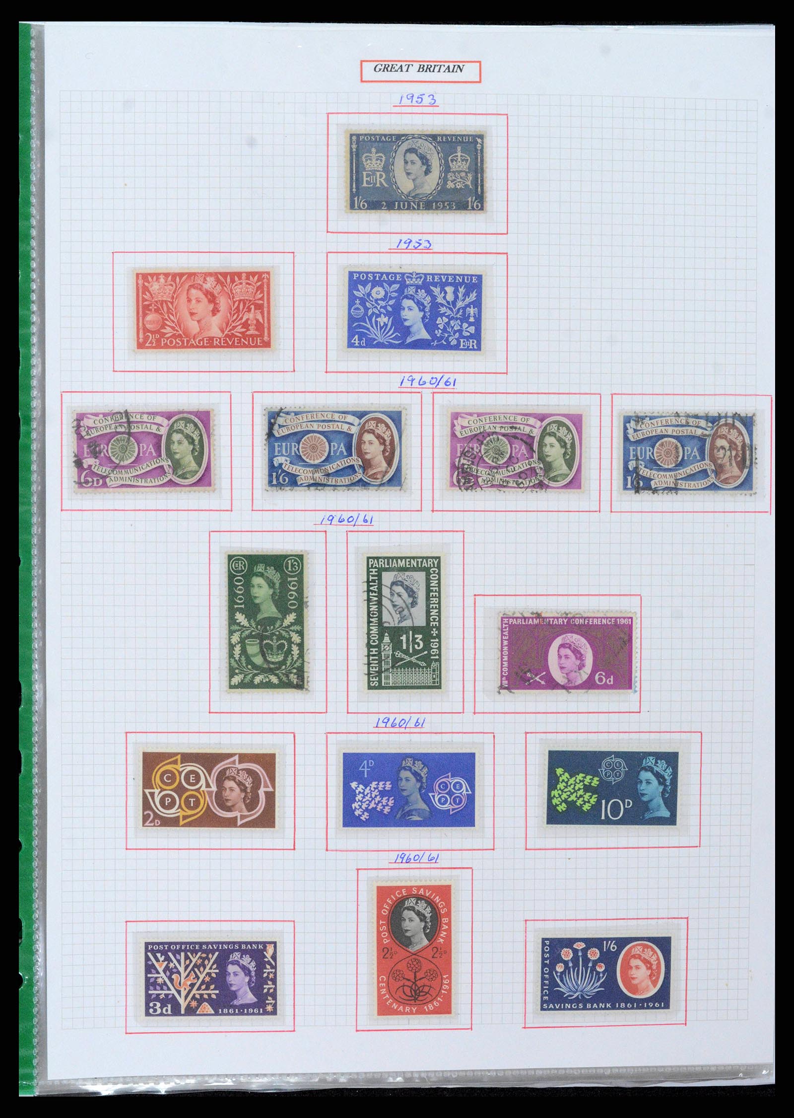 38253 0027 - Postzegelverzameling 38253 Engeland 1912-2002.