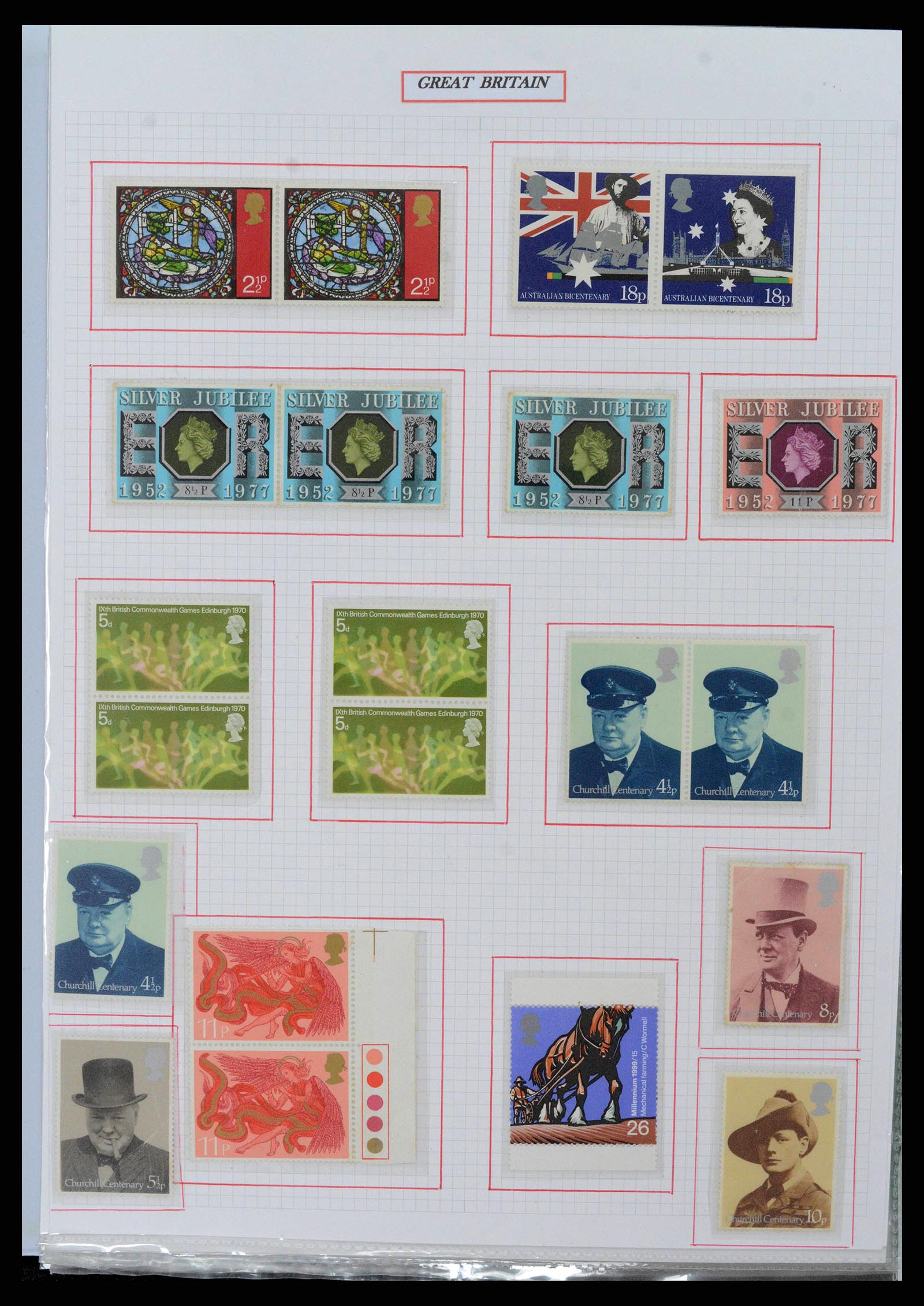 38253 0047 - Postzegelverzameling 38253 Engeland 1912-2002.