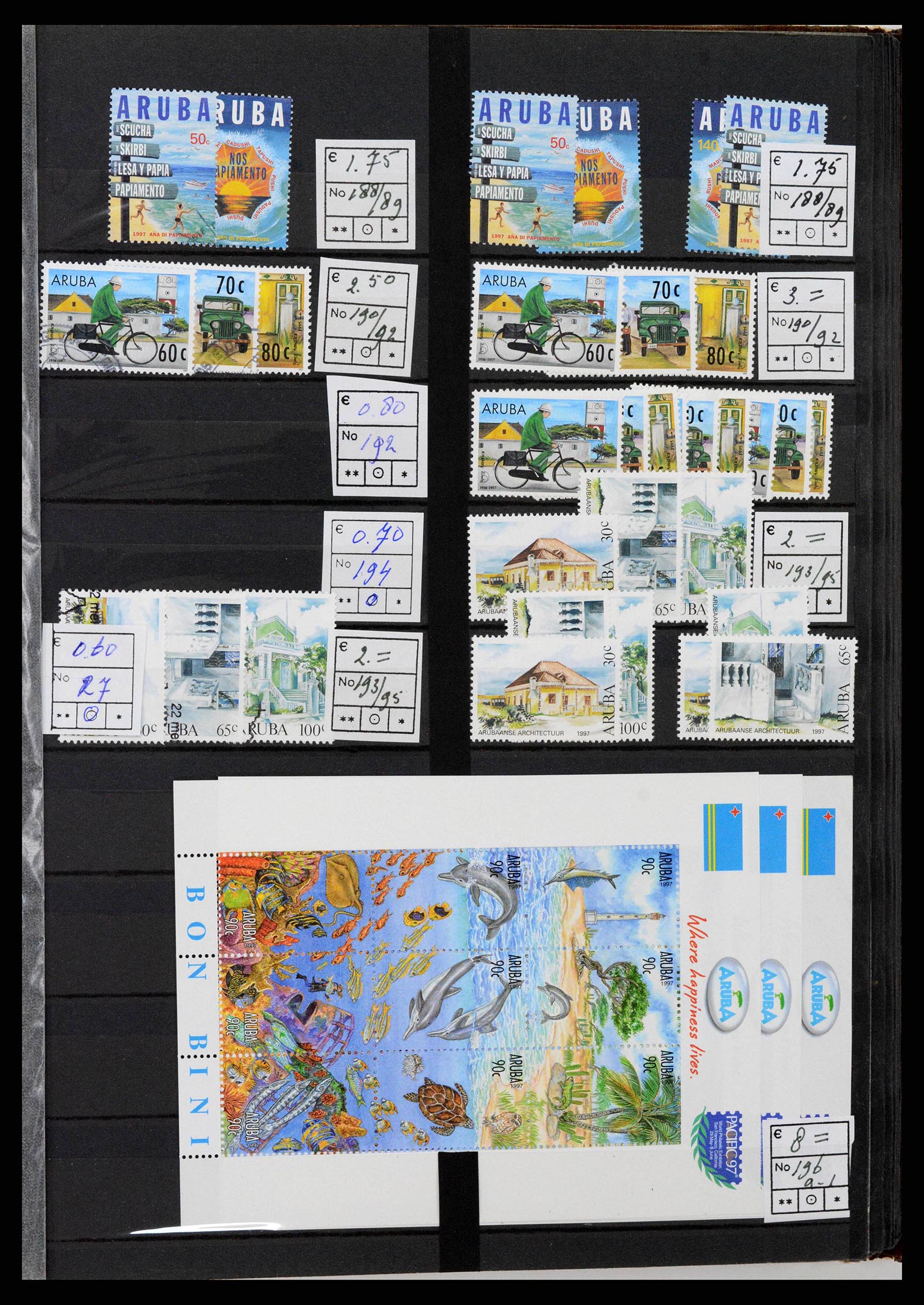 38261 0032 - Stamp collection 38261 Netherlands New Guinea and Aruba 1950-2007.