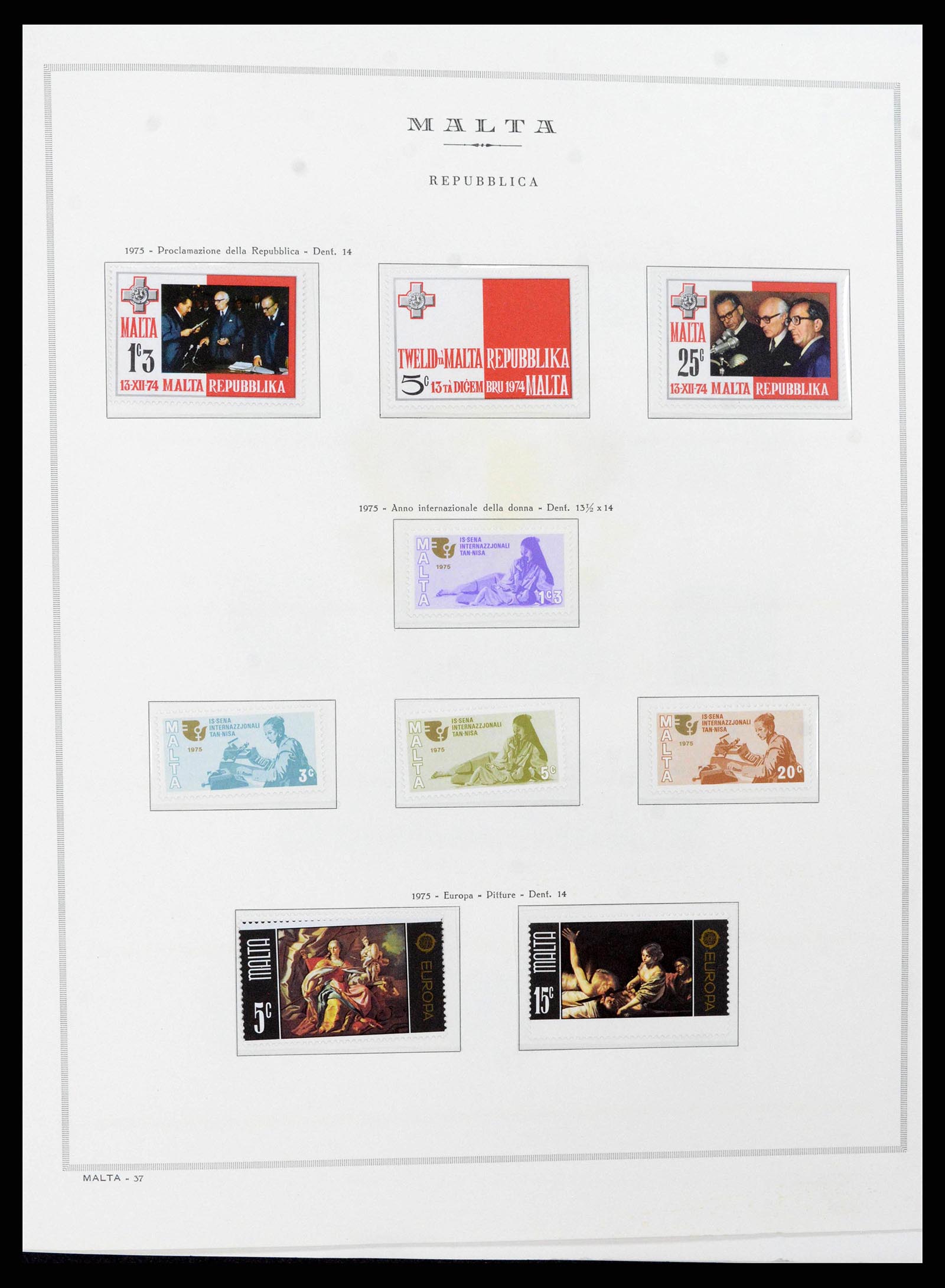 38262 0001 - Postzegelverzameling 38262 Malta 1975-1998.