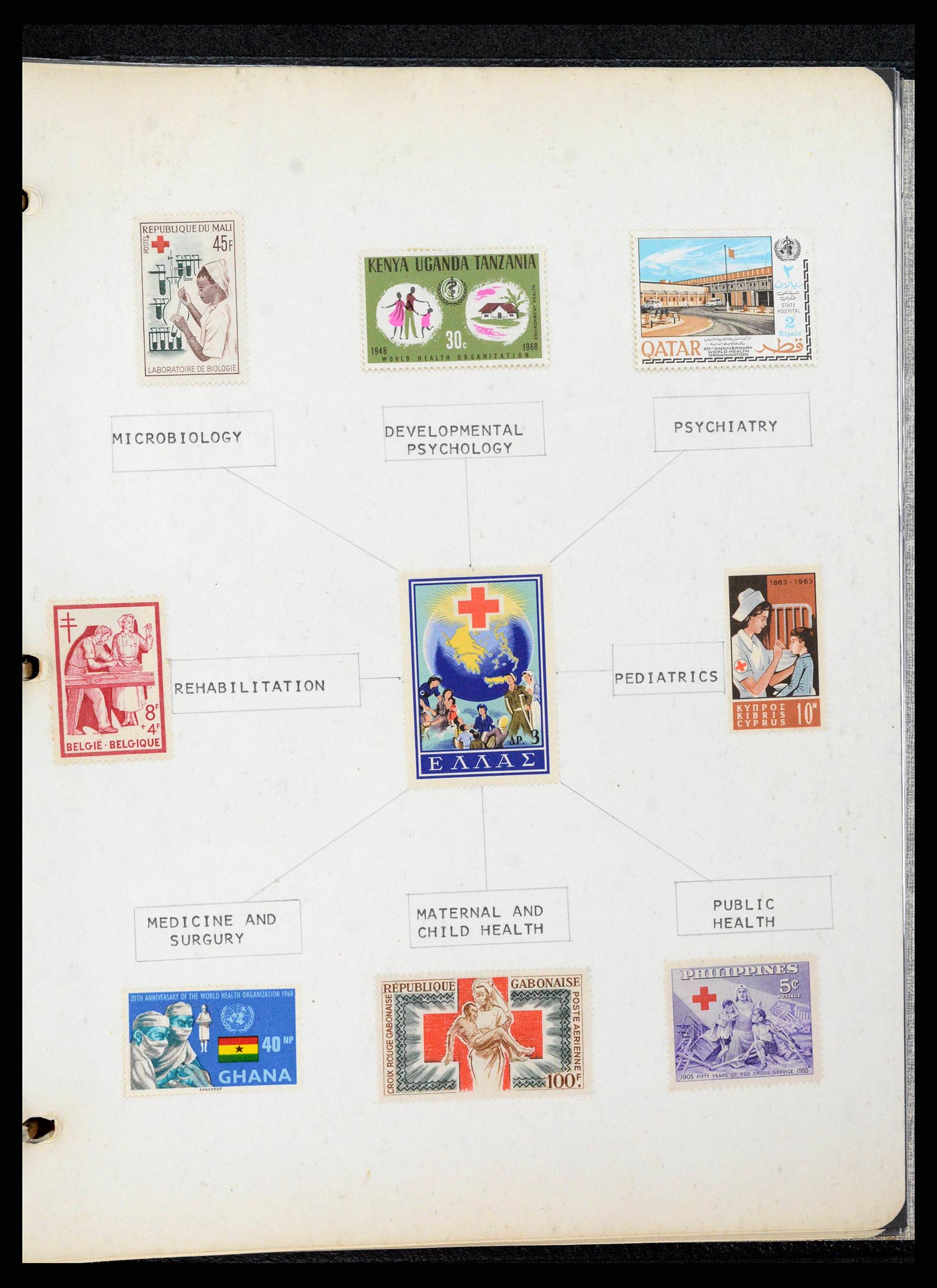 38266 0008 - Postzegelverzameling 38266 Motief Rode Kruis 1920-1970.