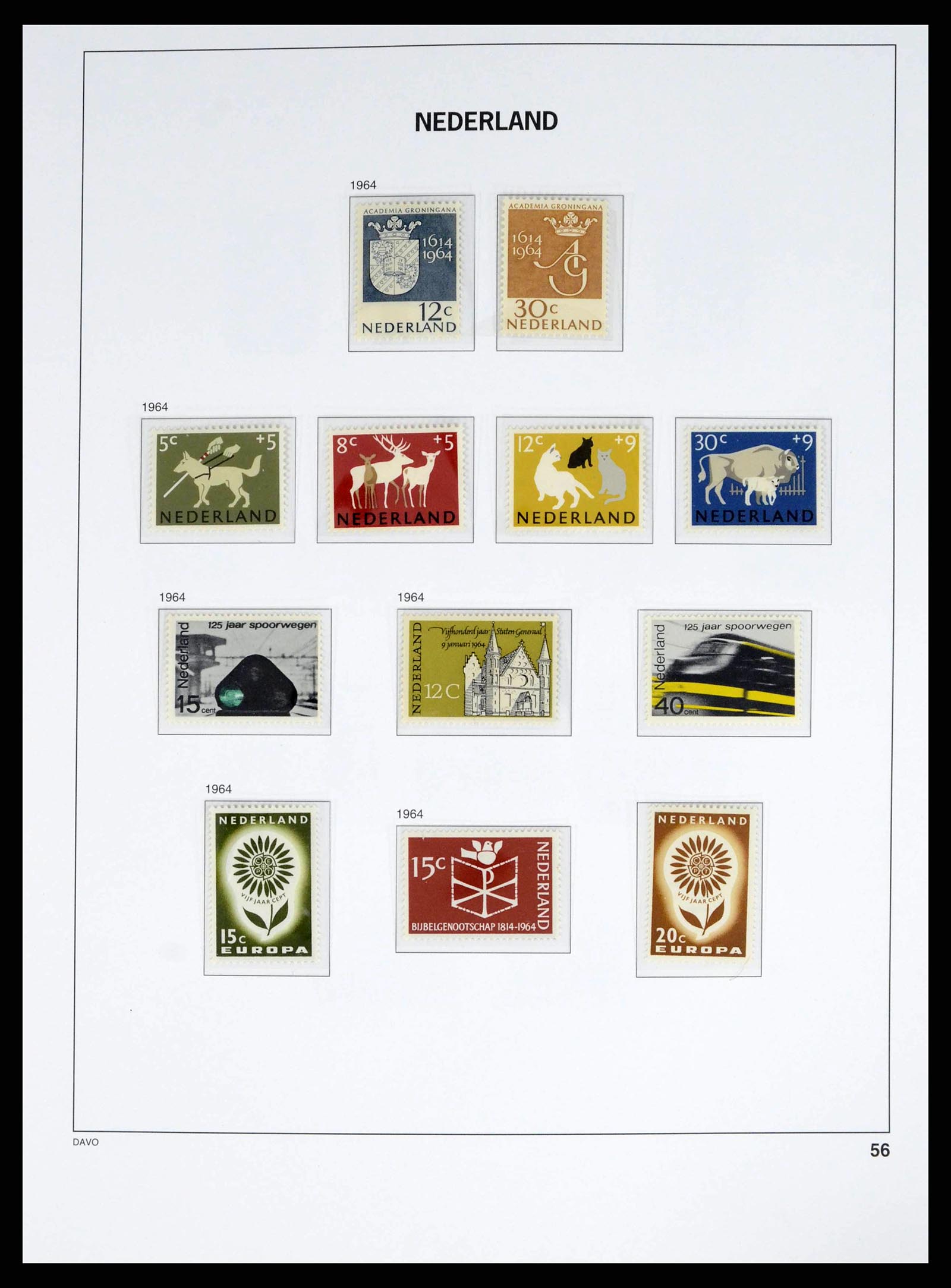 38268 0056 - Postzegelverzameling 38268 Nederland 1852-1986.