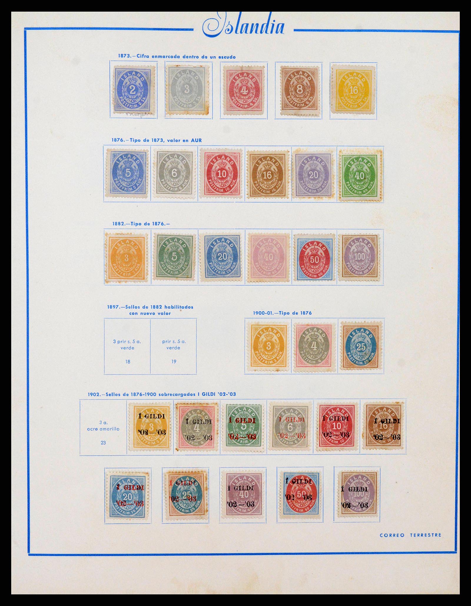 38270 0001 - Postzegelverzameling 38270 IJsland 1873-1964.
