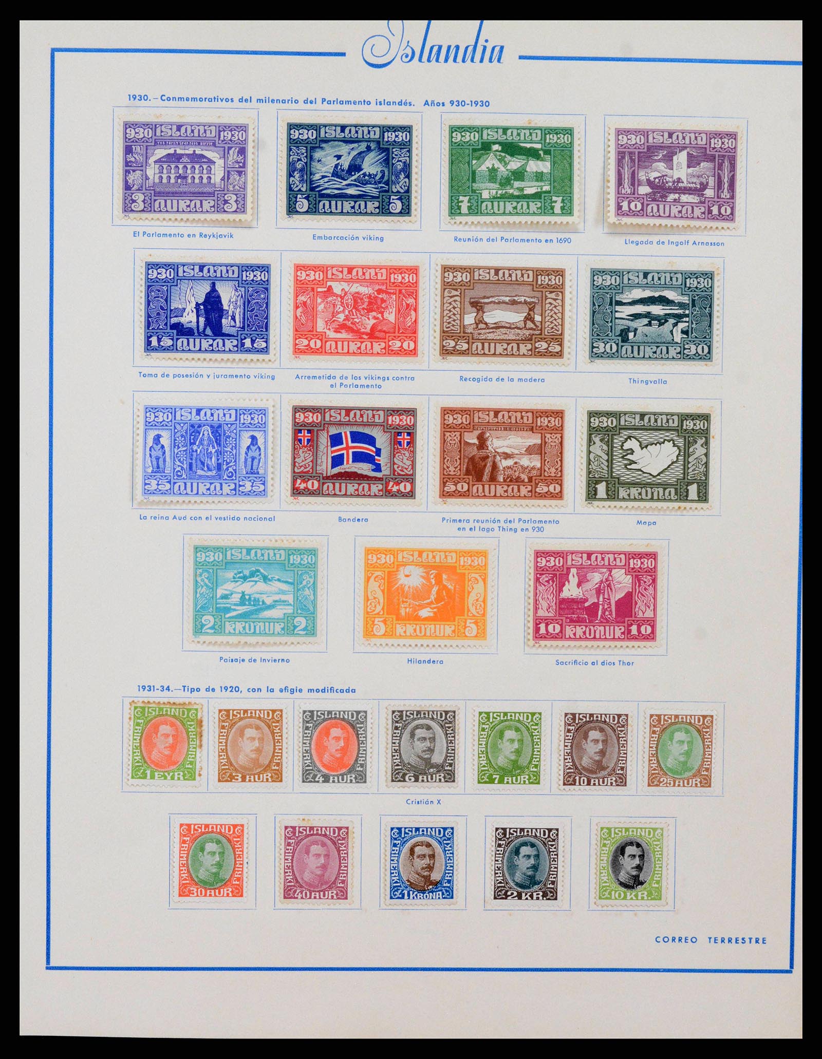 38270 0005 - Postzegelverzameling 38270 IJsland 1873-1964.