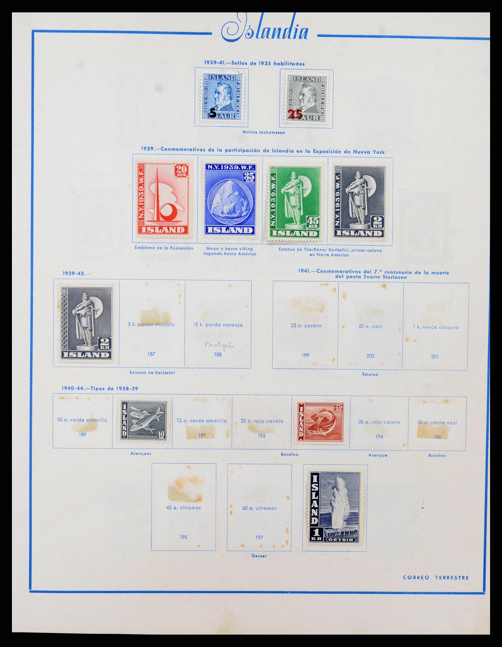38270 0007 - Postzegelverzameling 38270 IJsland 1873-1964.