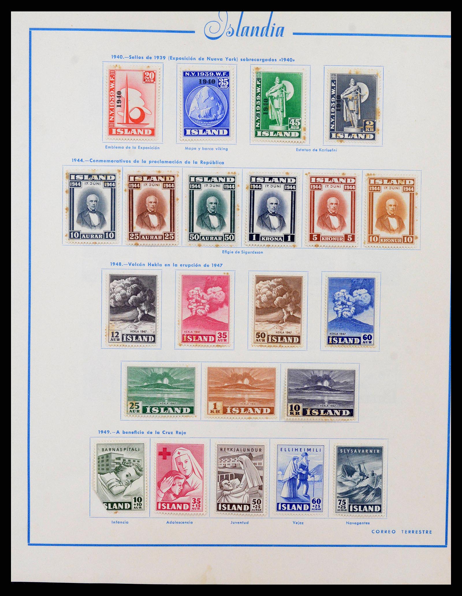 38270 0008 - Postzegelverzameling 38270 IJsland 1873-1964.