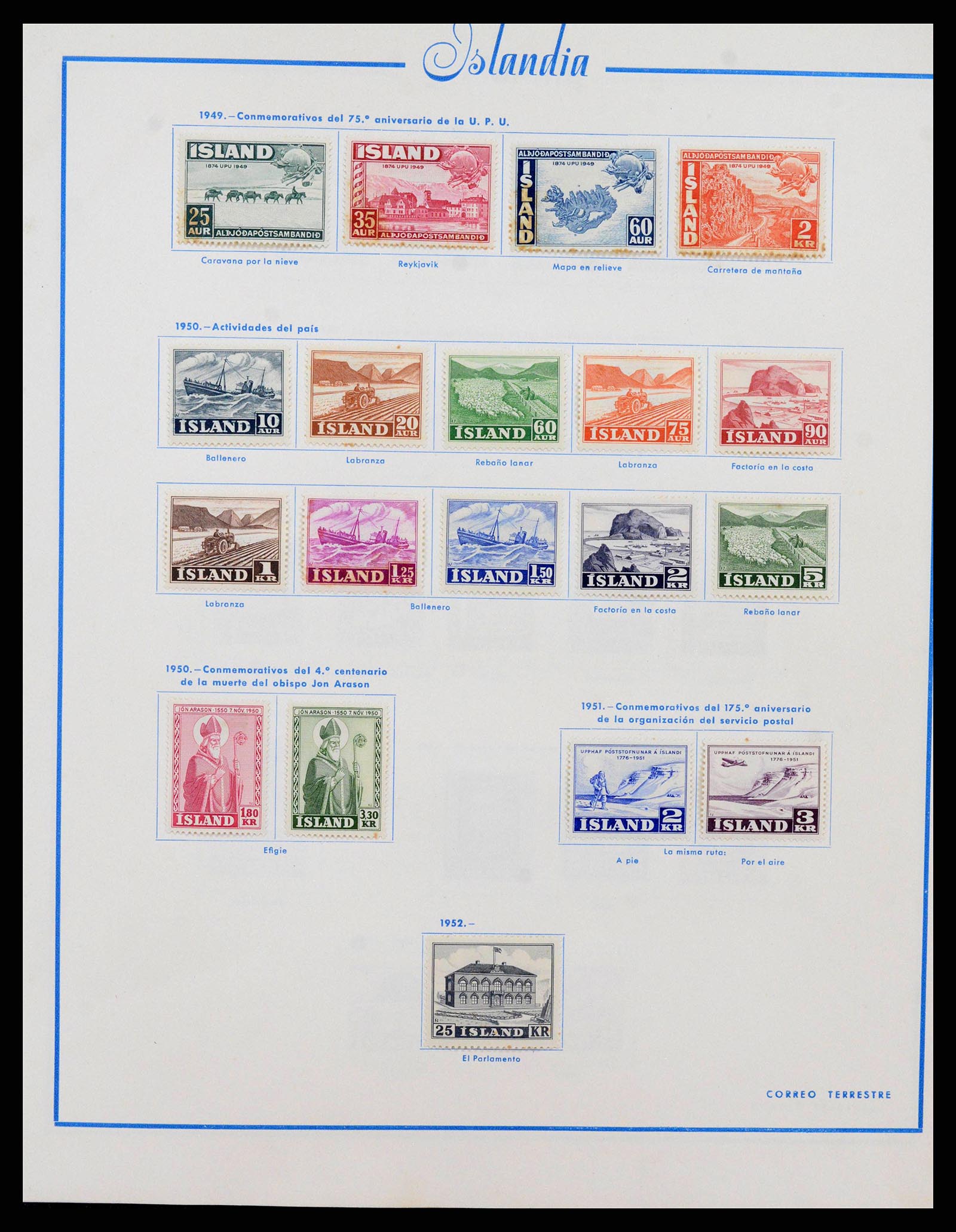 38270 0009 - Postzegelverzameling 38270 IJsland 1873-1964.