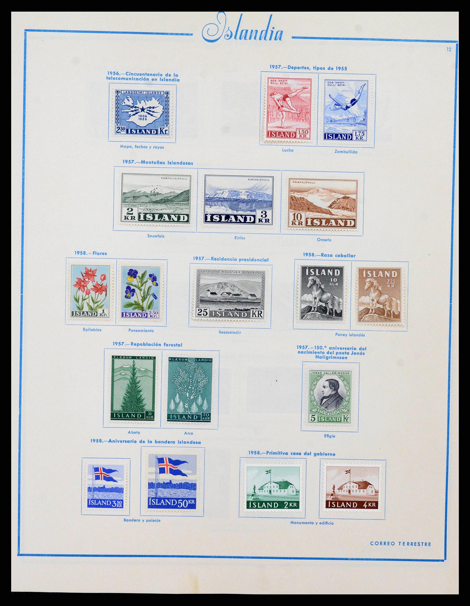 38270 0012 - Postzegelverzameling 38270 IJsland 1873-1964.