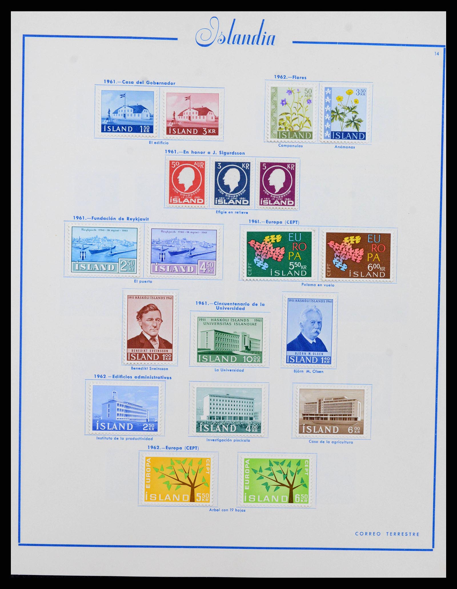 38270 0014 - Postzegelverzameling 38270 IJsland 1873-1964.